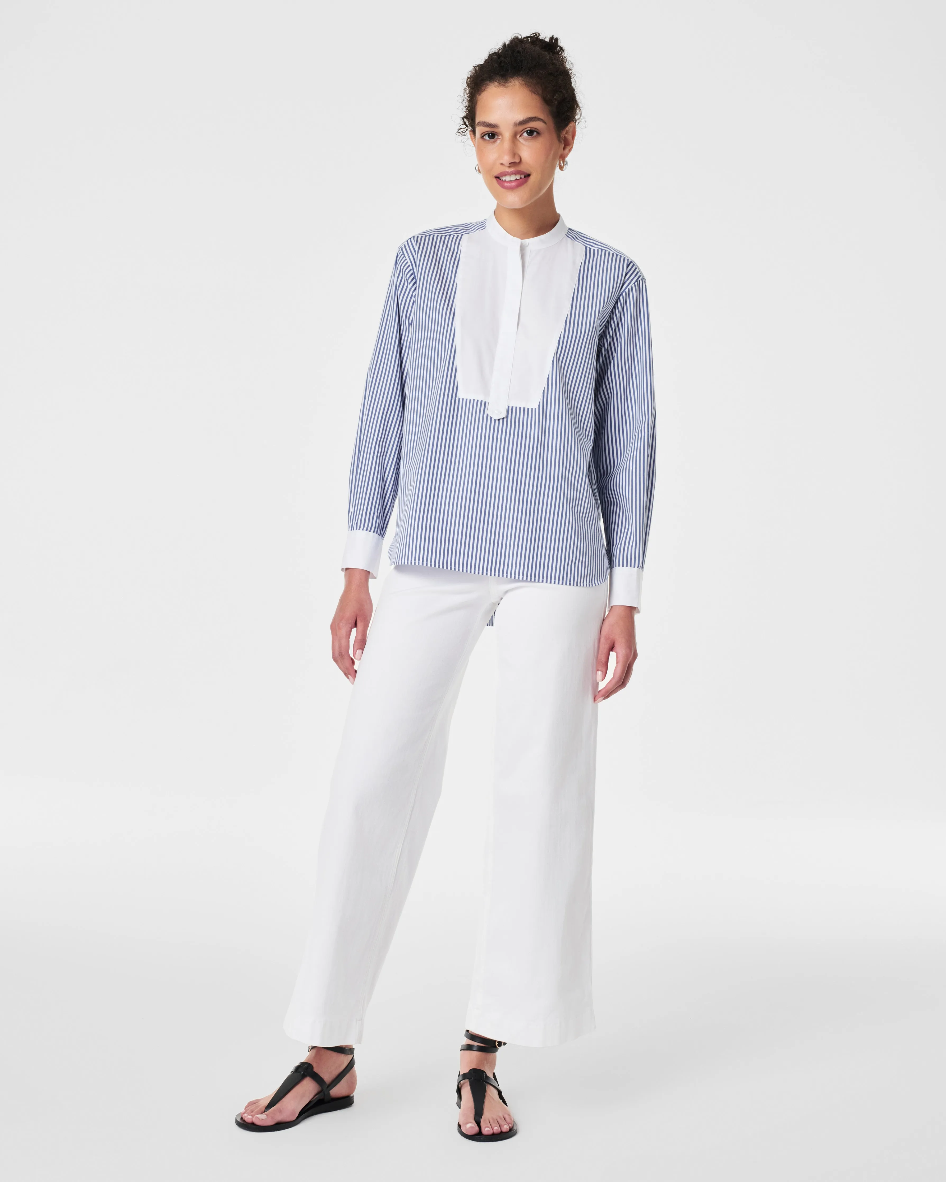 SPANX® Poplin Tuxedo Shirt, Stripe sold by SPANX product image thumbnail 5