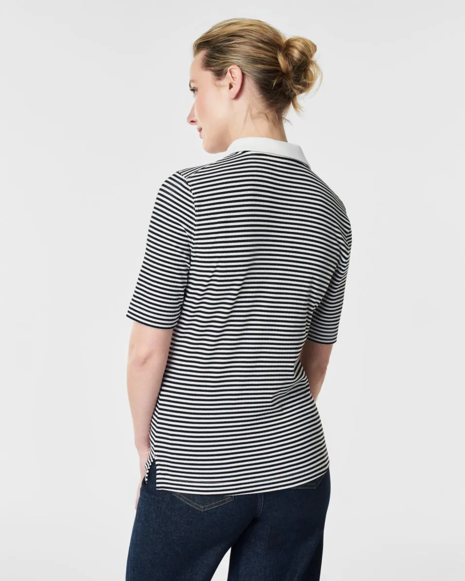 SPANX® Stretch Rib Polo Top, Stripe sold by SPANX product image thumbnail 2