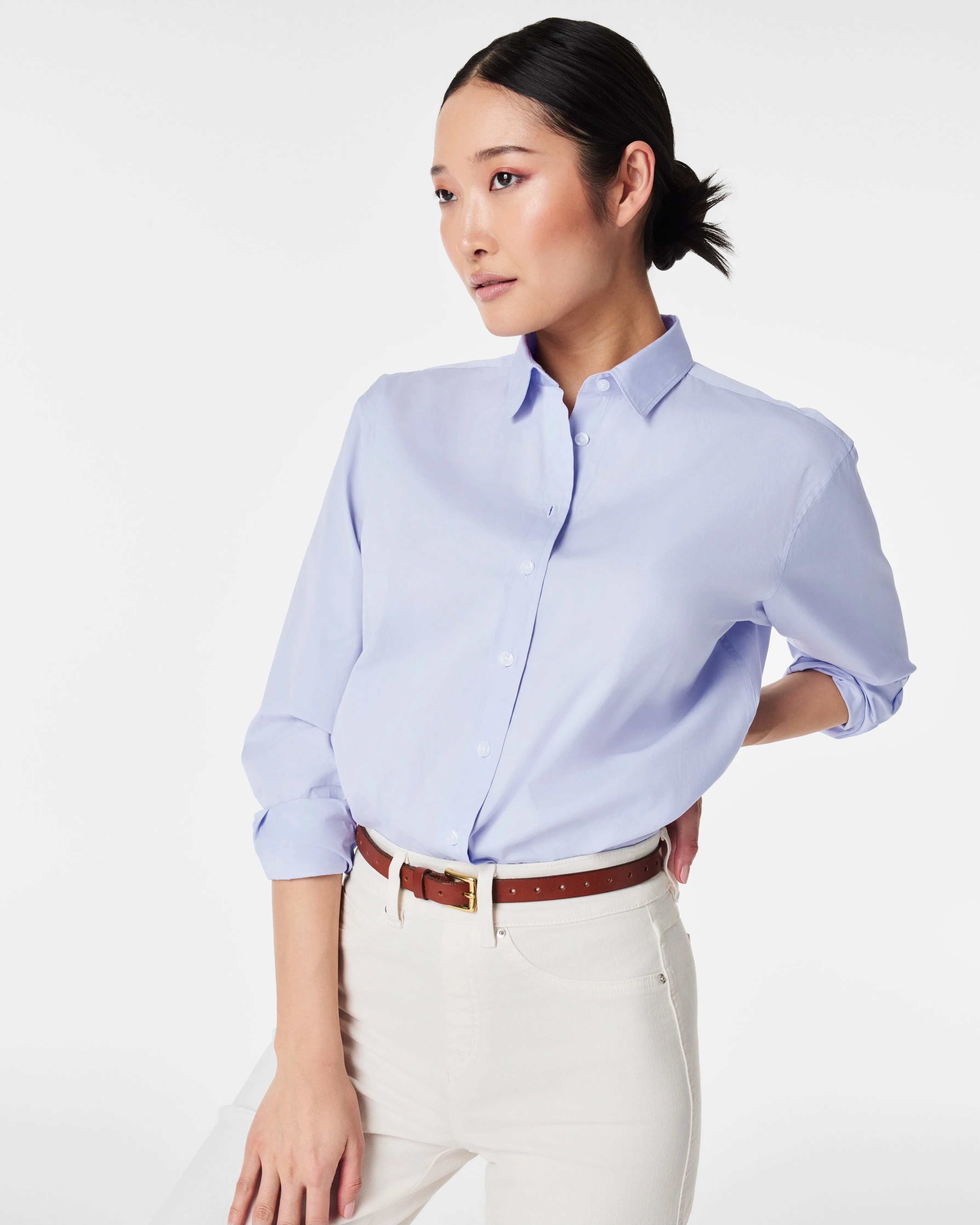 SPANX® Poplin Oversized Button-Down sold by SPANX