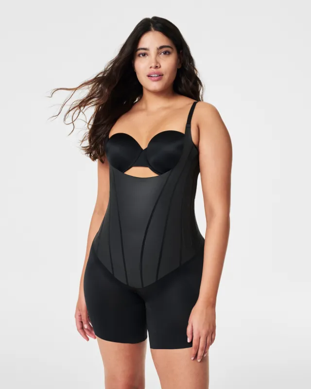 SPANXsculpt™ TotalContour Open-Bust Mid-Thigh Bodysuit sold by SPANX