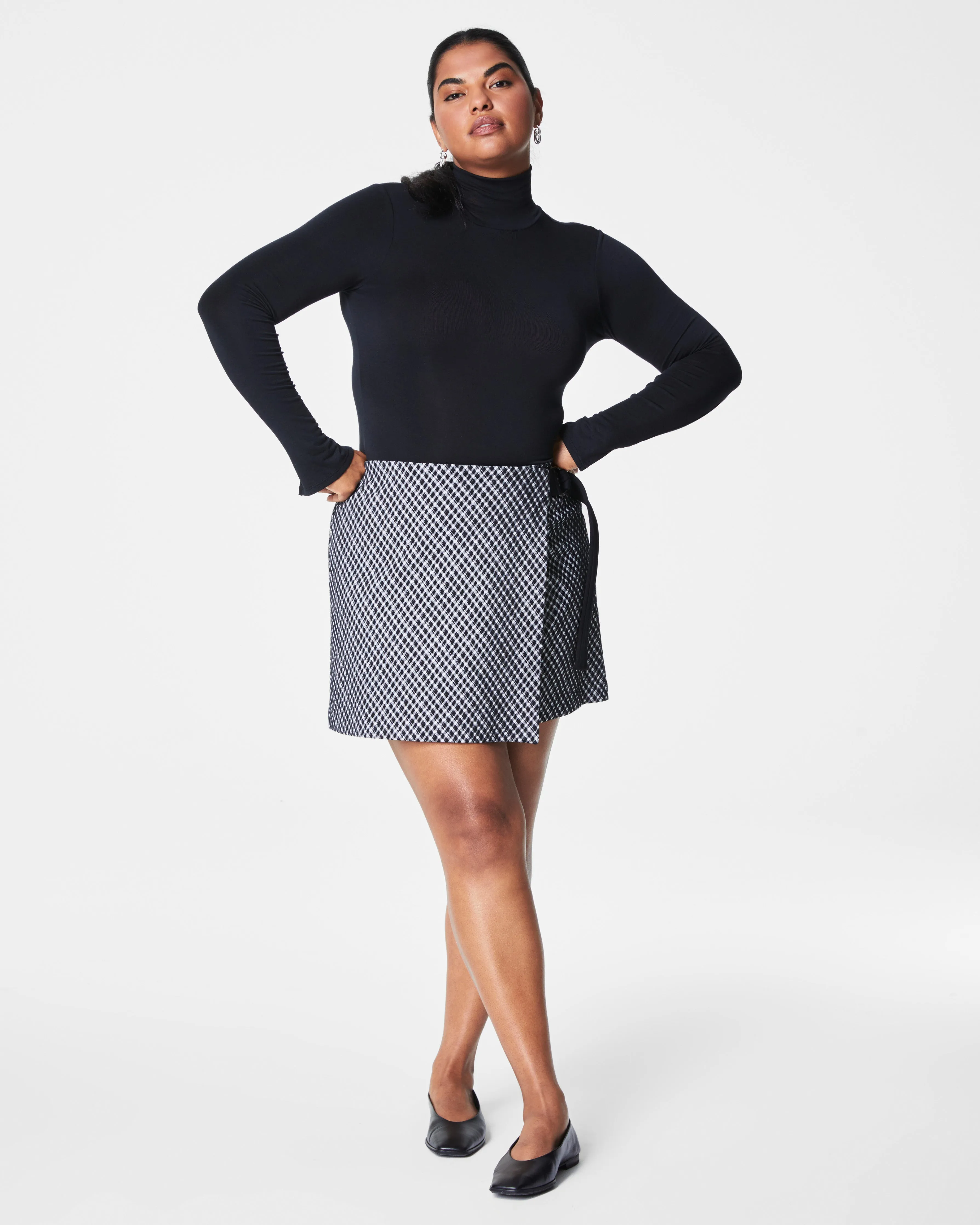 SPANXsmooth™ Ponte Wrap Mini Skort in Jacquard sold by SPANX