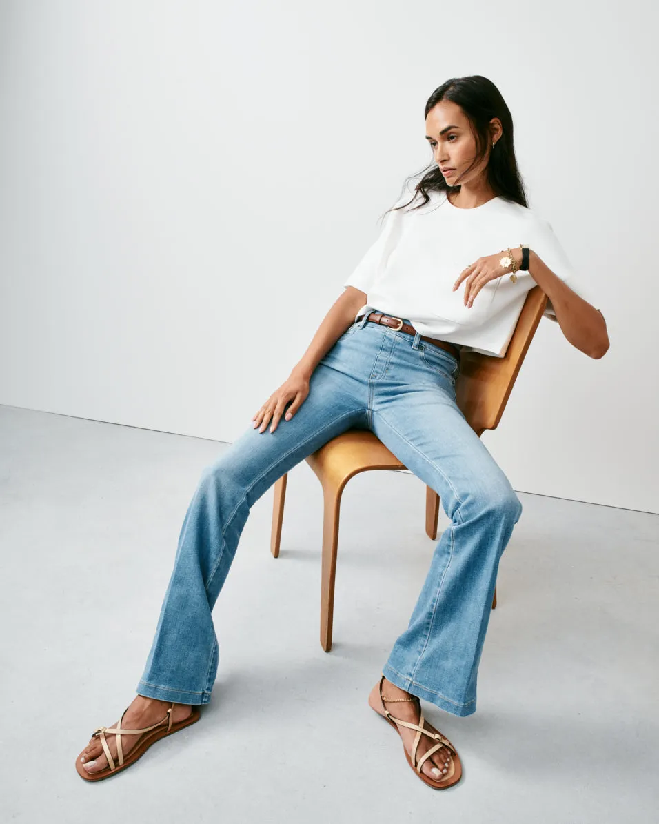 SPANXshape™ EveryWear Flare Jeans, Stonewashed Blue sold by SPANX product image thumbnail 2