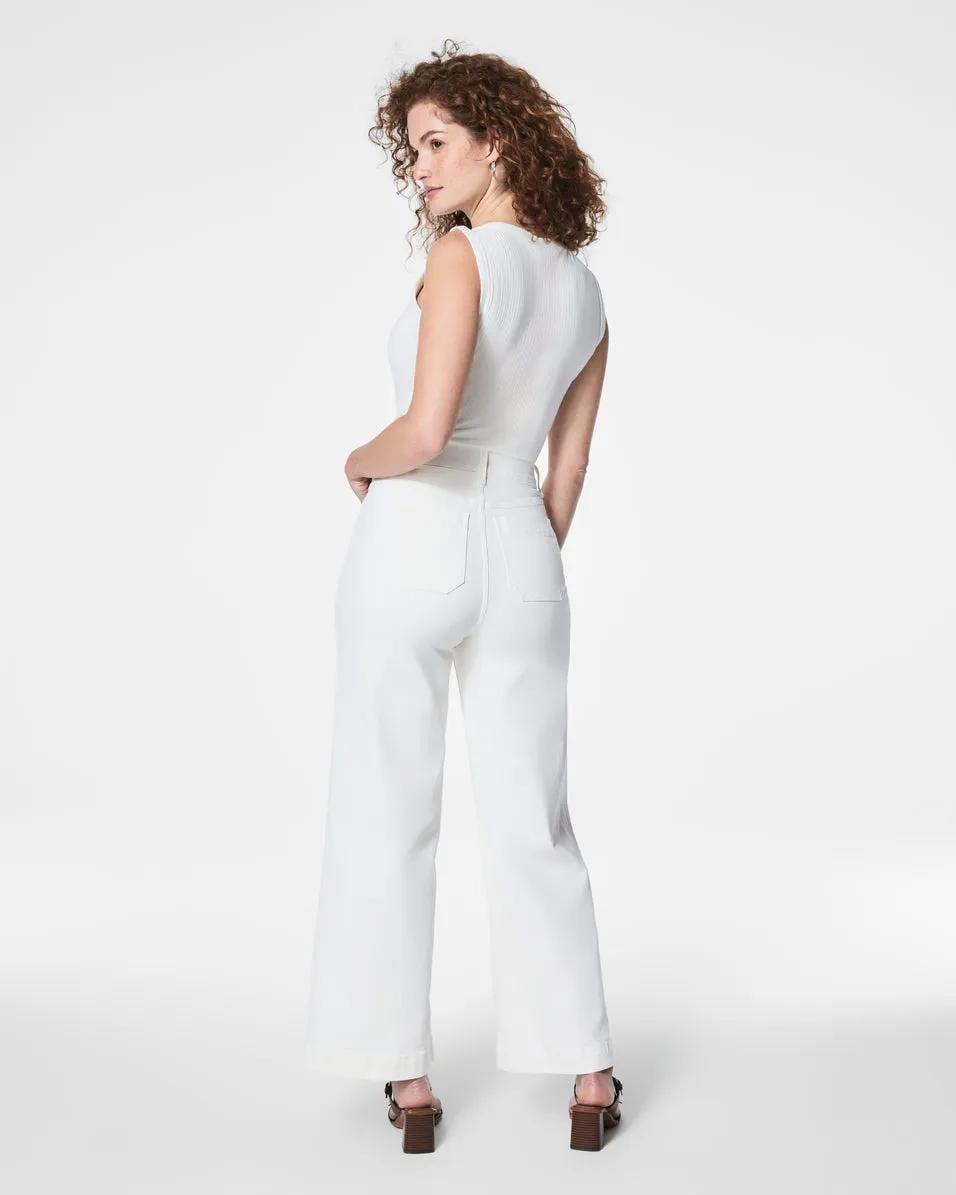 SPANXshape™ EveryWear Cropped Wide Leg Jeans with Patch Pockets, White sold by SPANX product image thumbnail 4