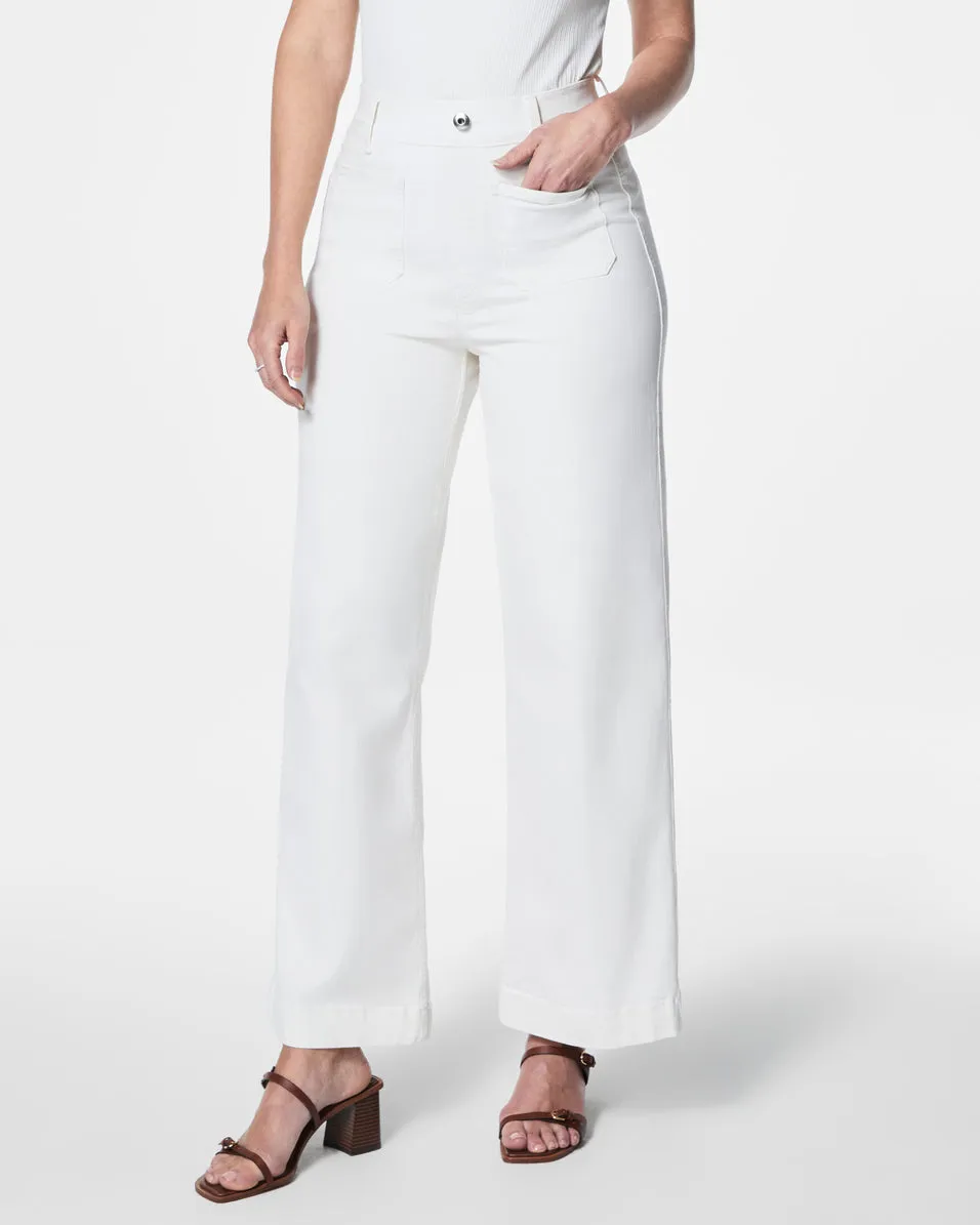 SPANXshape™ EveryWear Cropped Wide Leg Jeans with Patch Pockets, White sold by SPANX product image thumbnail 2