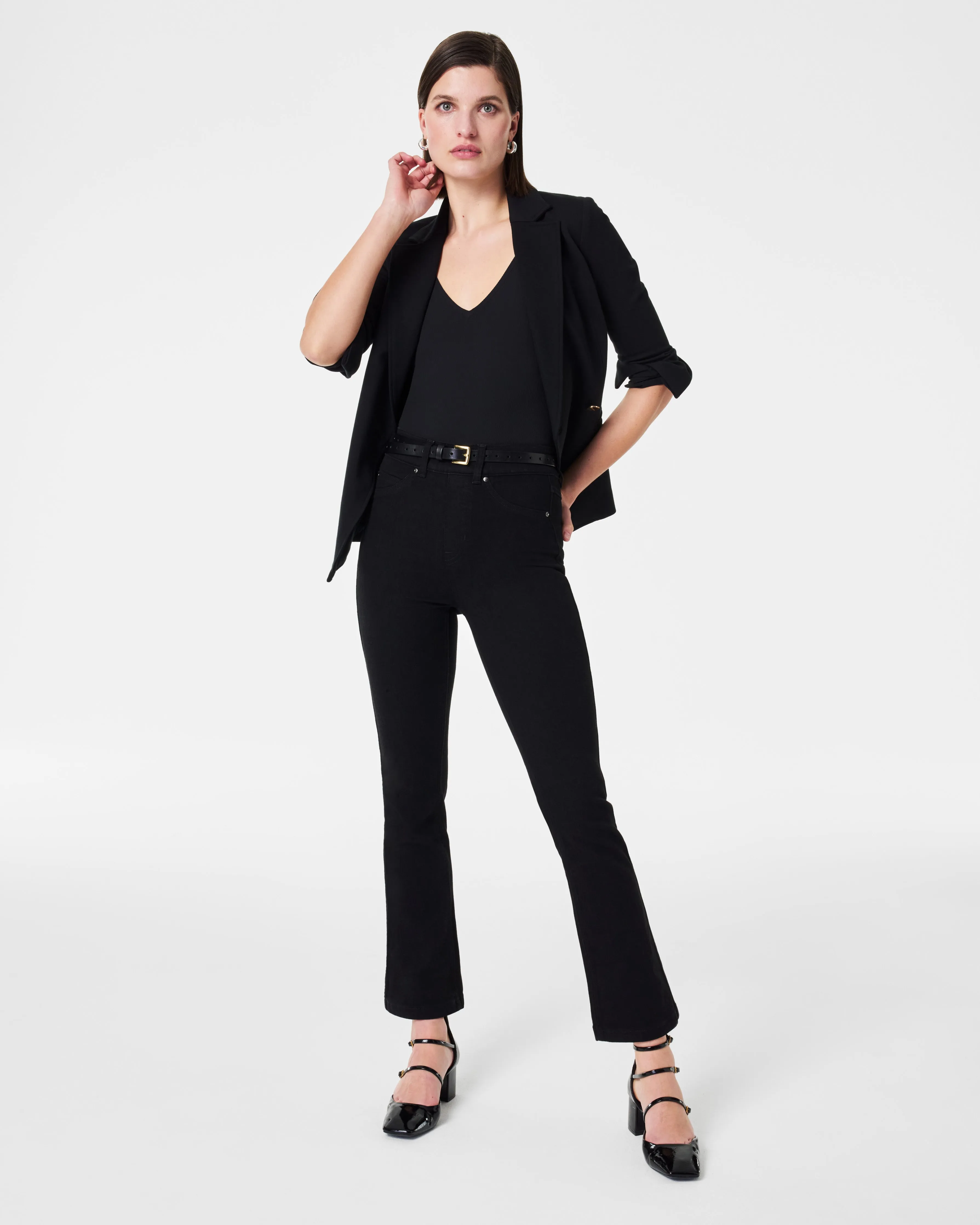 SPANXshape™ EveryWear Kick Flare Jeans, Clean Black sold by SPANX product image thumbnail 2