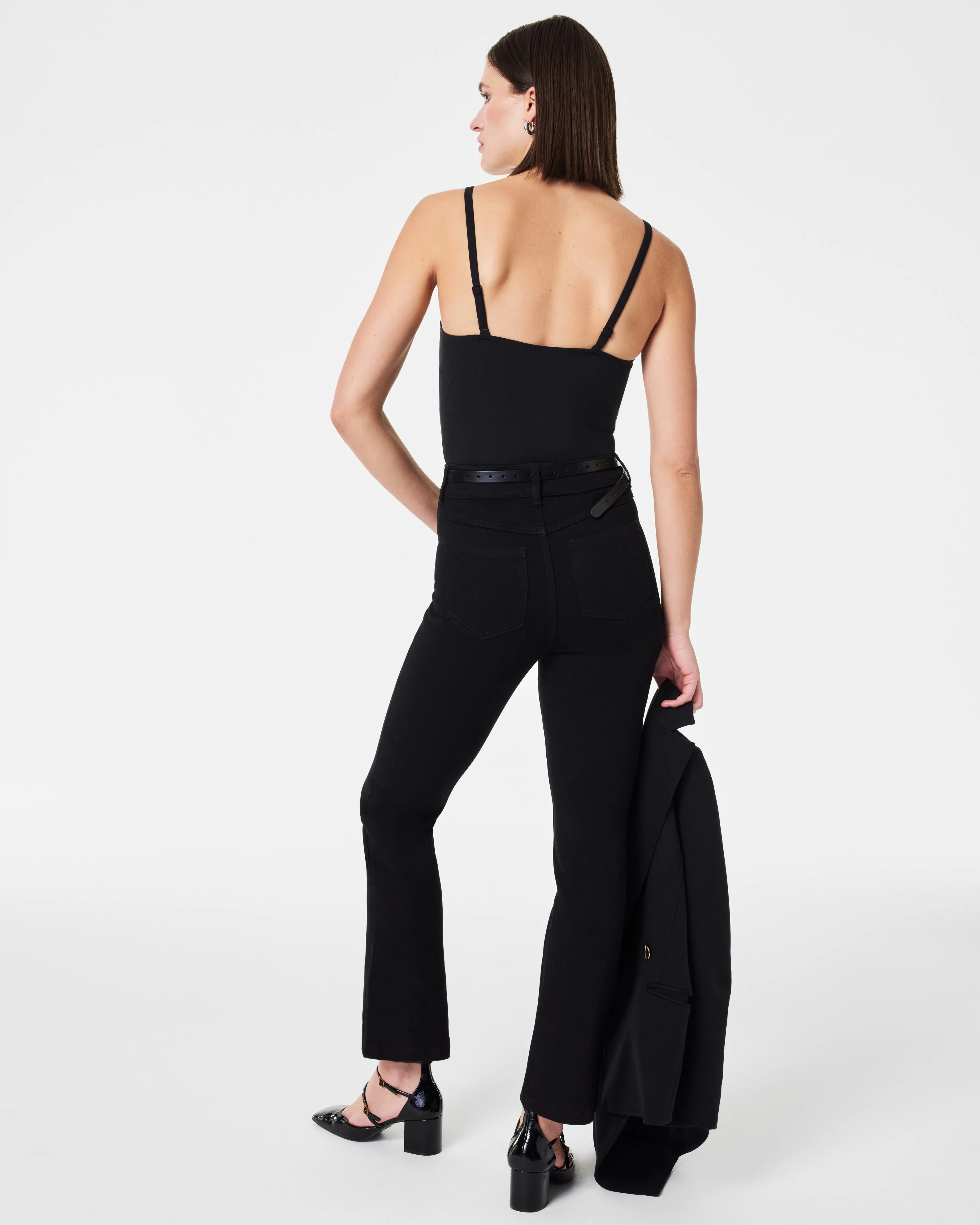SPANXshape™ EveryWear Kick Flare Jeans, Clean Black sold by SPANX product image thumbnail 4