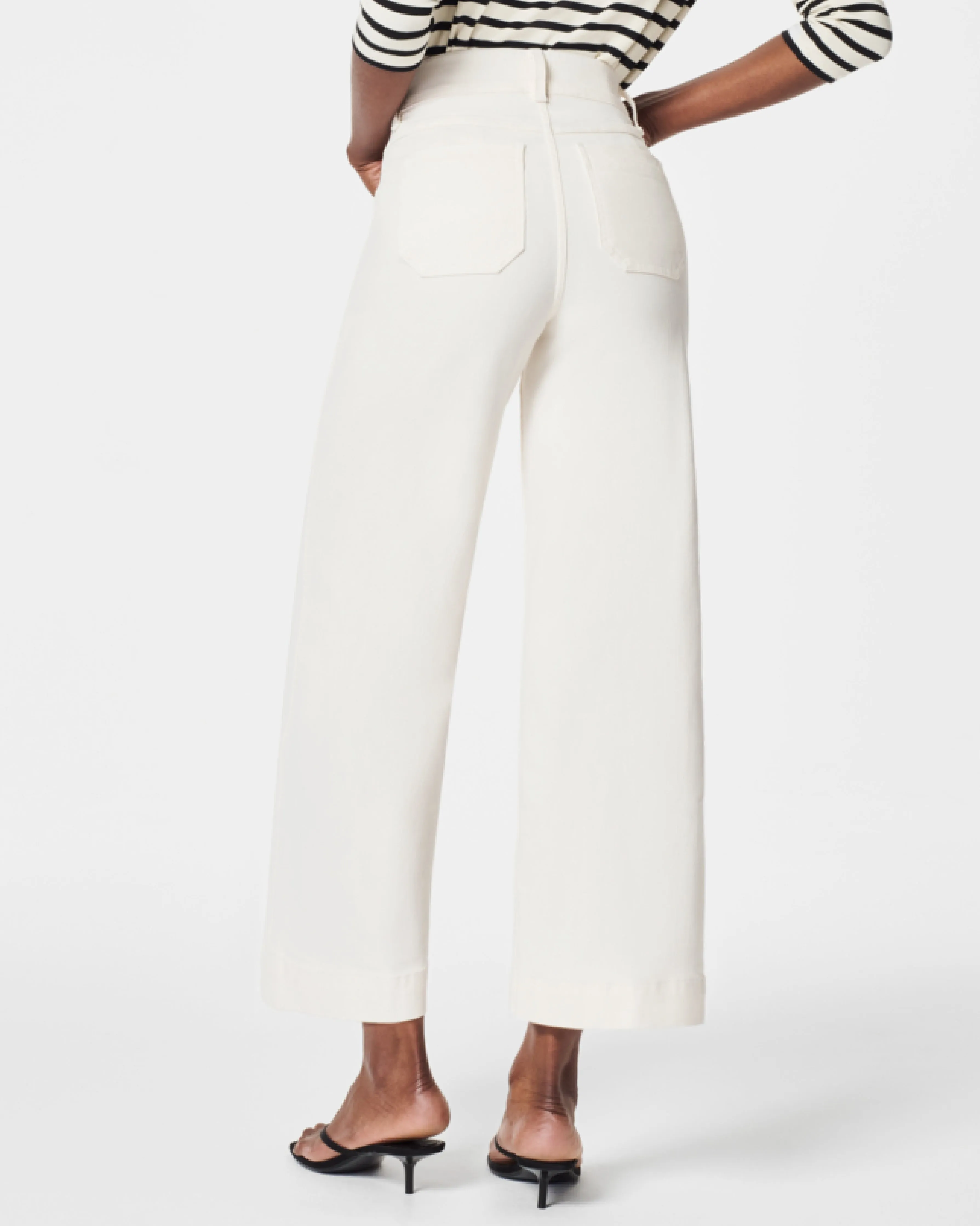 SPANXshape™ EveryWear Cropped Wide Leg Jeans with Patch Pockets, Ecru sold by SPANX product image thumbnail 3