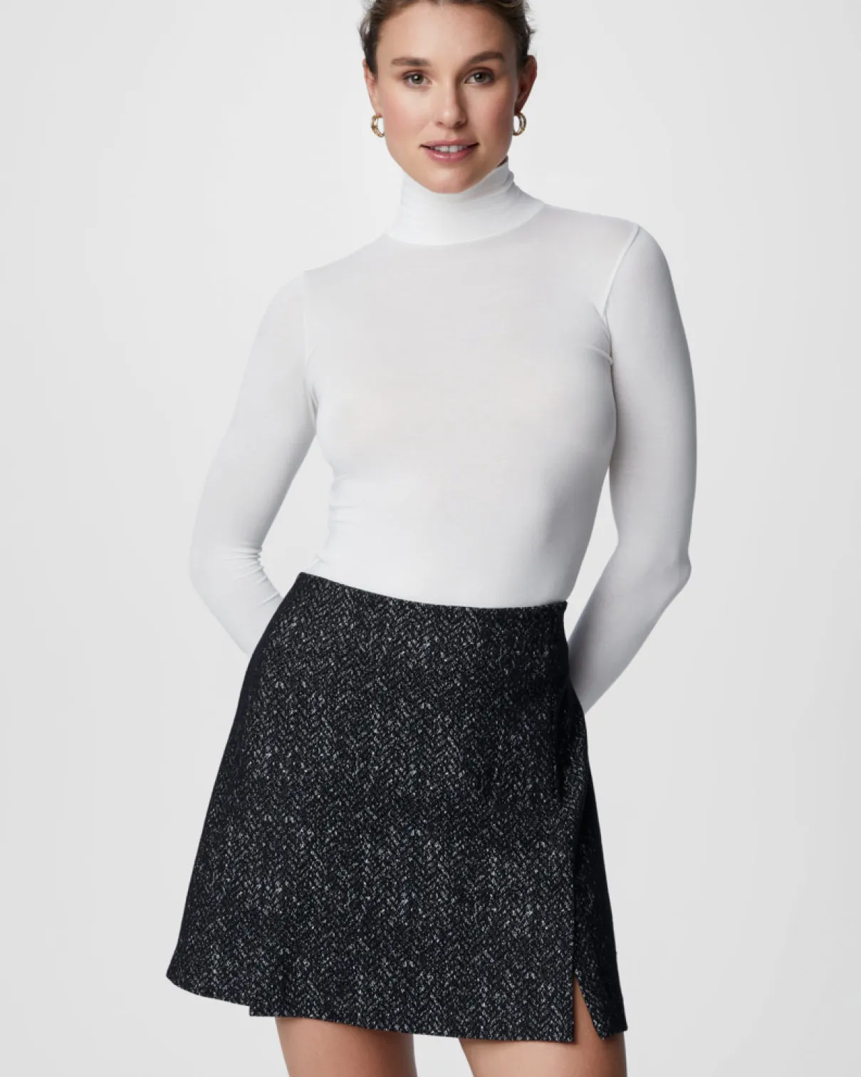 SPANXsmooth™ Ponte Pleated Skort, Herringbone sold by SPANX