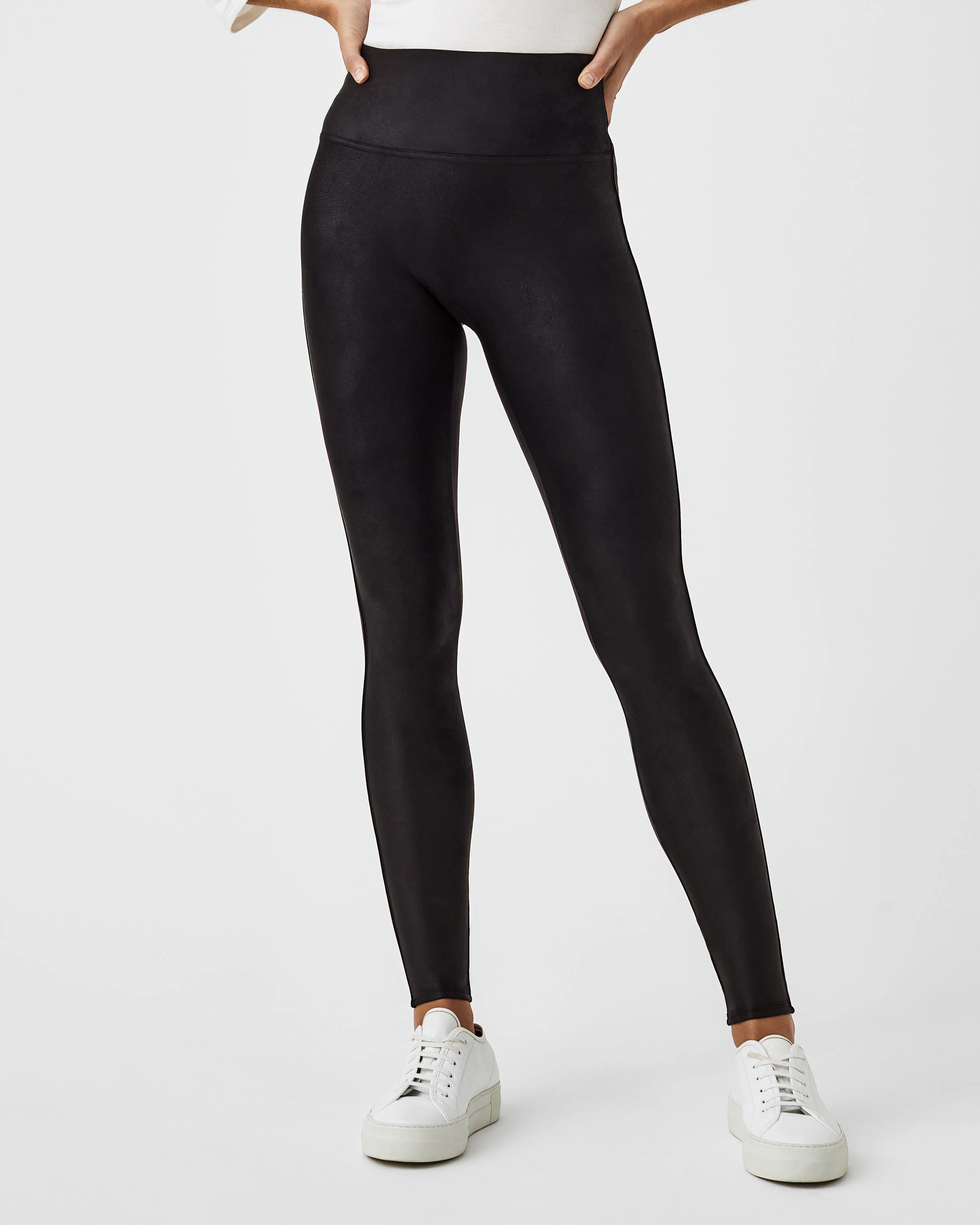 SPANXshape™ Faux Leather Fleece Lined Leggings sold by SPANX