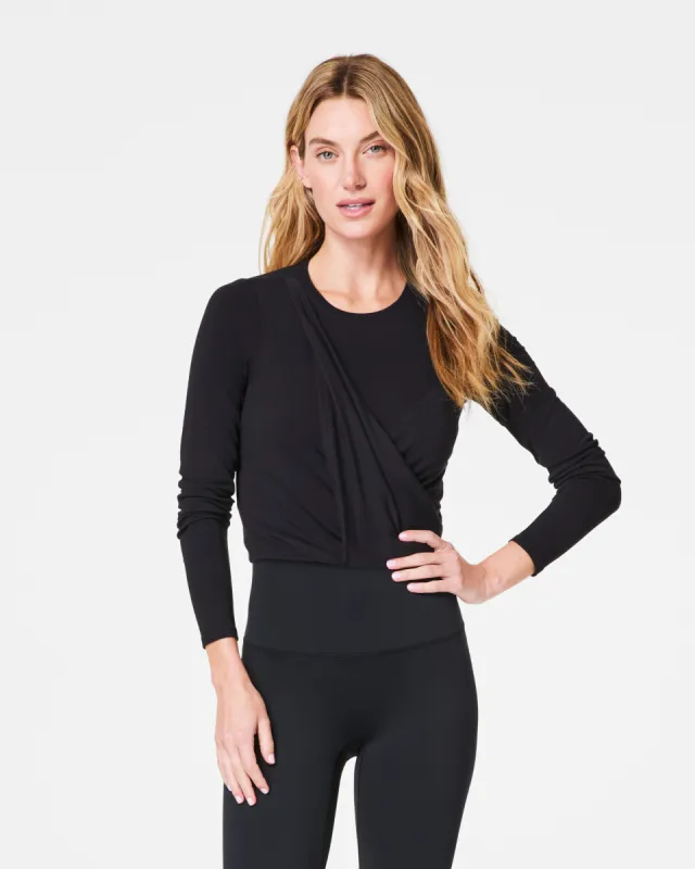 SPANX® Better Base Long Sleeve Wrap Top sold by SPANX