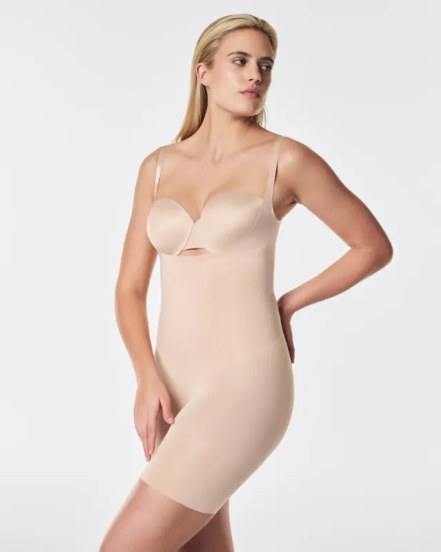 SPANXsculpt™ OnCore Open-Bust Mid-Thigh Bodysuit sold by SPANX