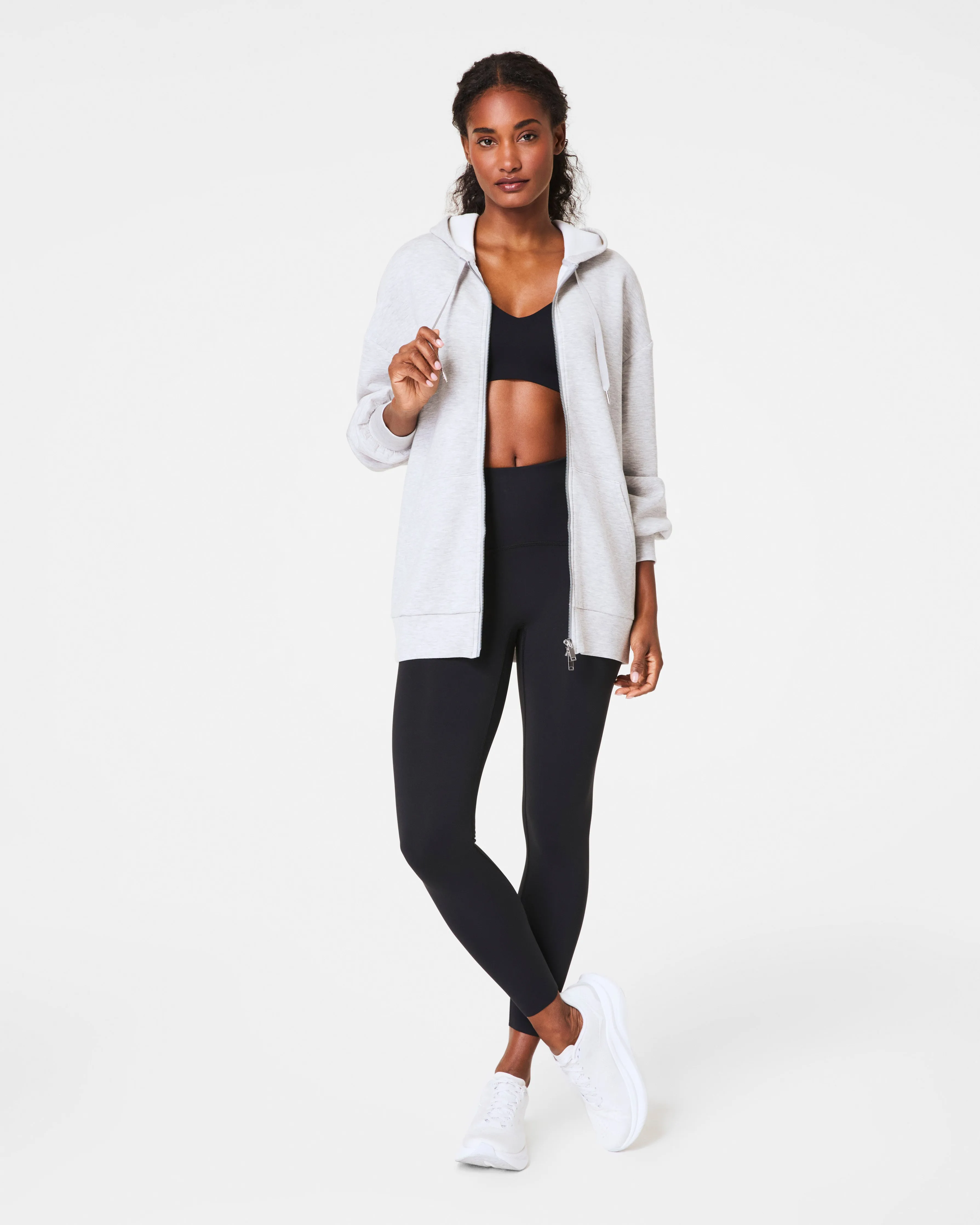 SPANX® AirEssentials Brushed Full Zip Hoodie, Heathered sold by SPANX product image thumbnail 4