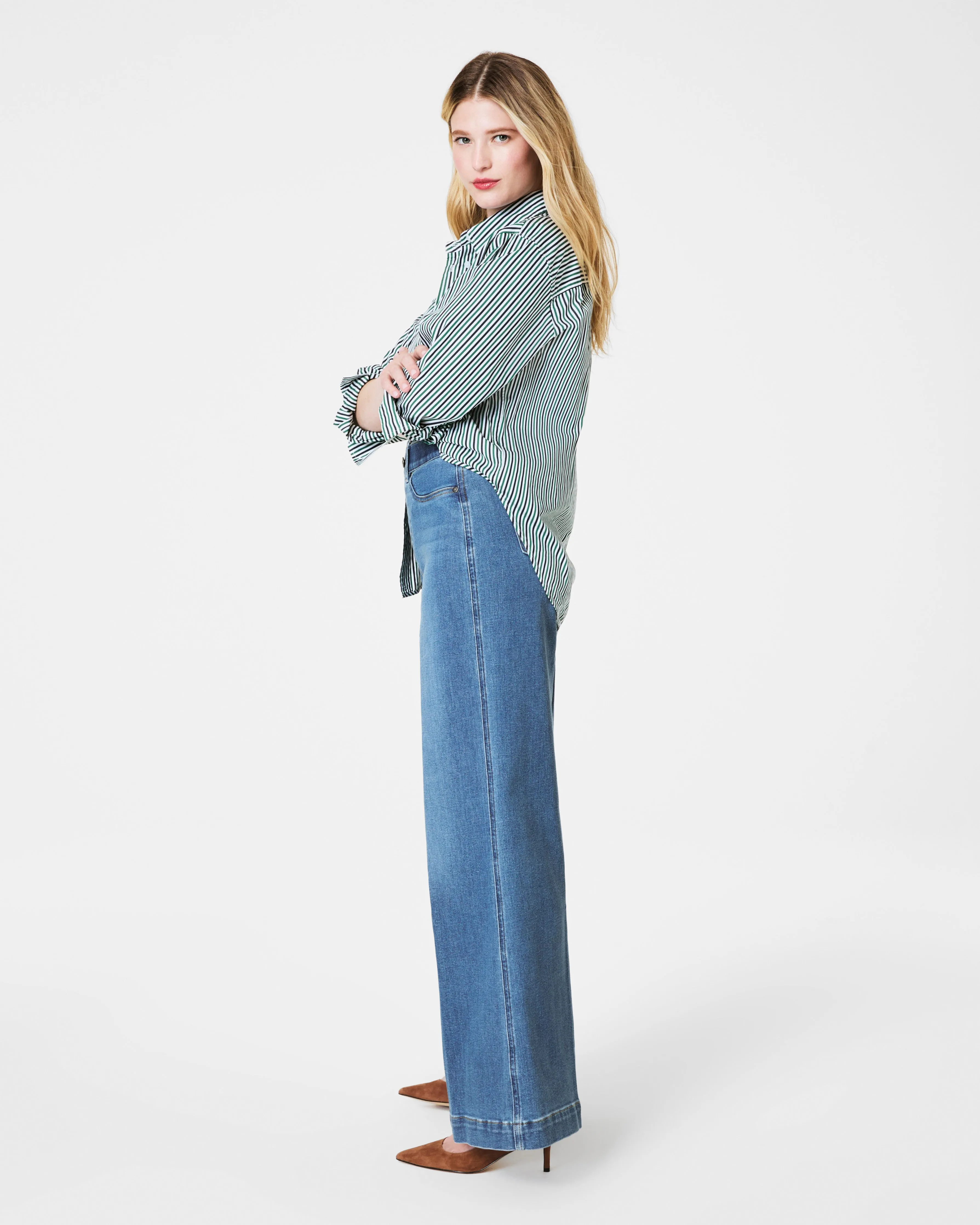 SPANXshape™ EveryWear Wide Leg Jeans, Stonewashed Blue sold by SPANX product image thumbnail 5