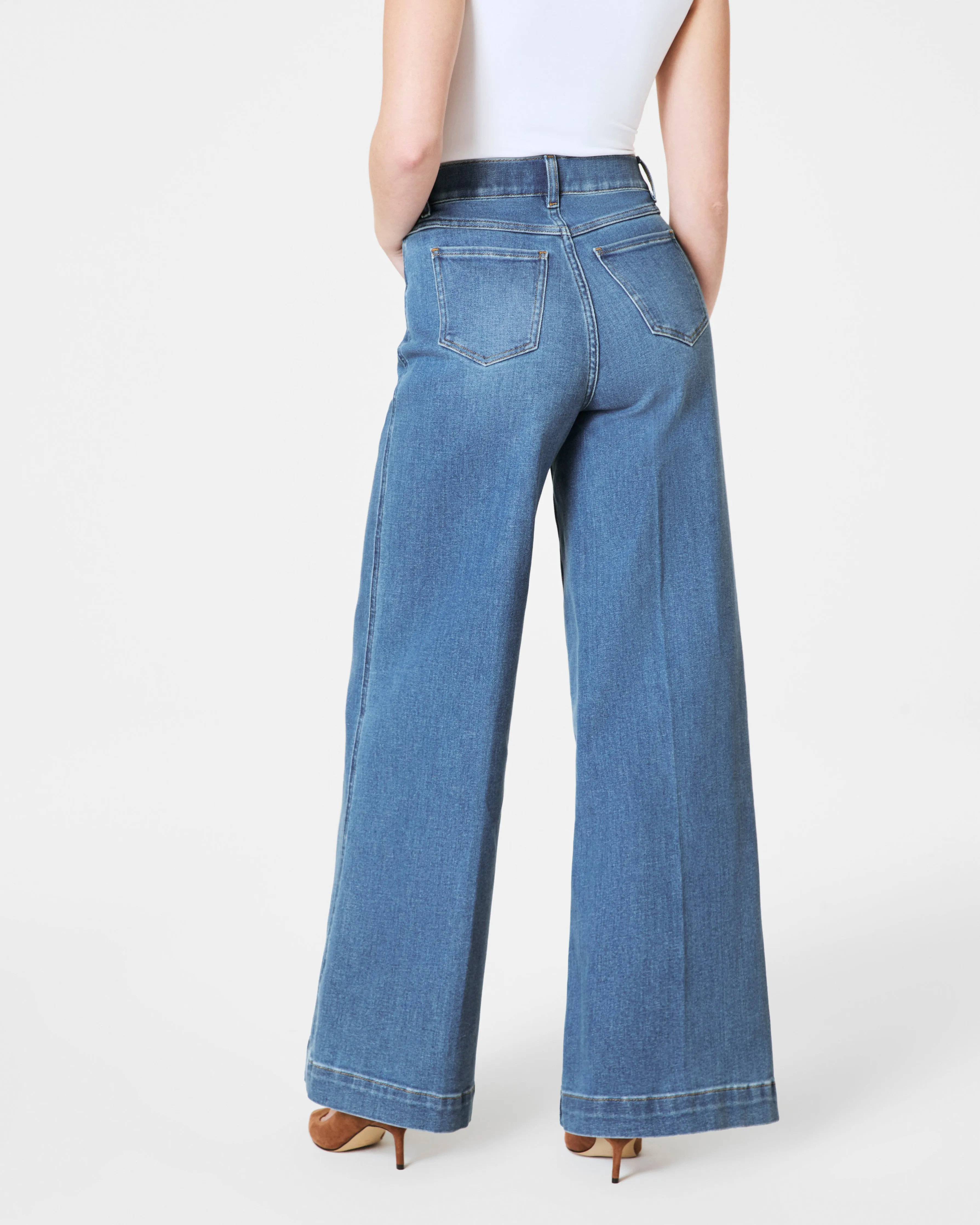 SPANXshape™ EveryWear Wide Leg Jeans, Stonewashed Blue sold by SPANX product image thumbnail 2