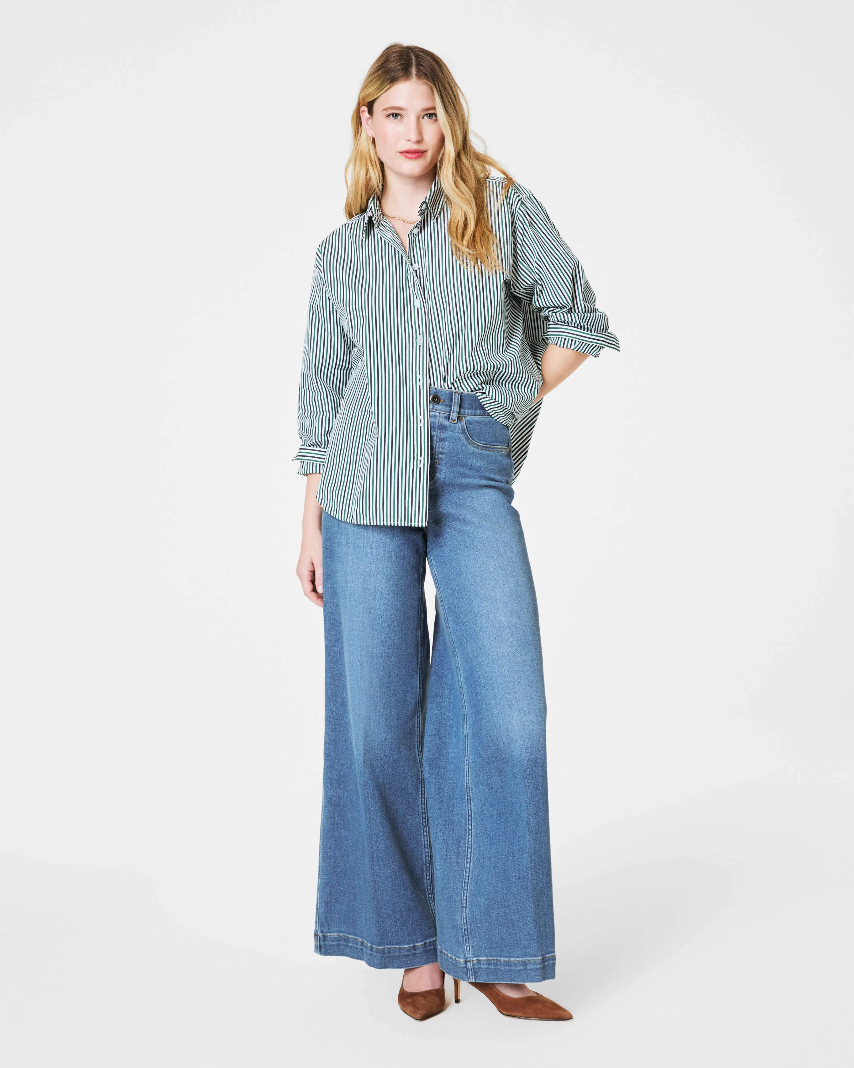 SPANXshape™ EveryWear Wide Leg Jeans, Stonewashed Blue sold by SPANX