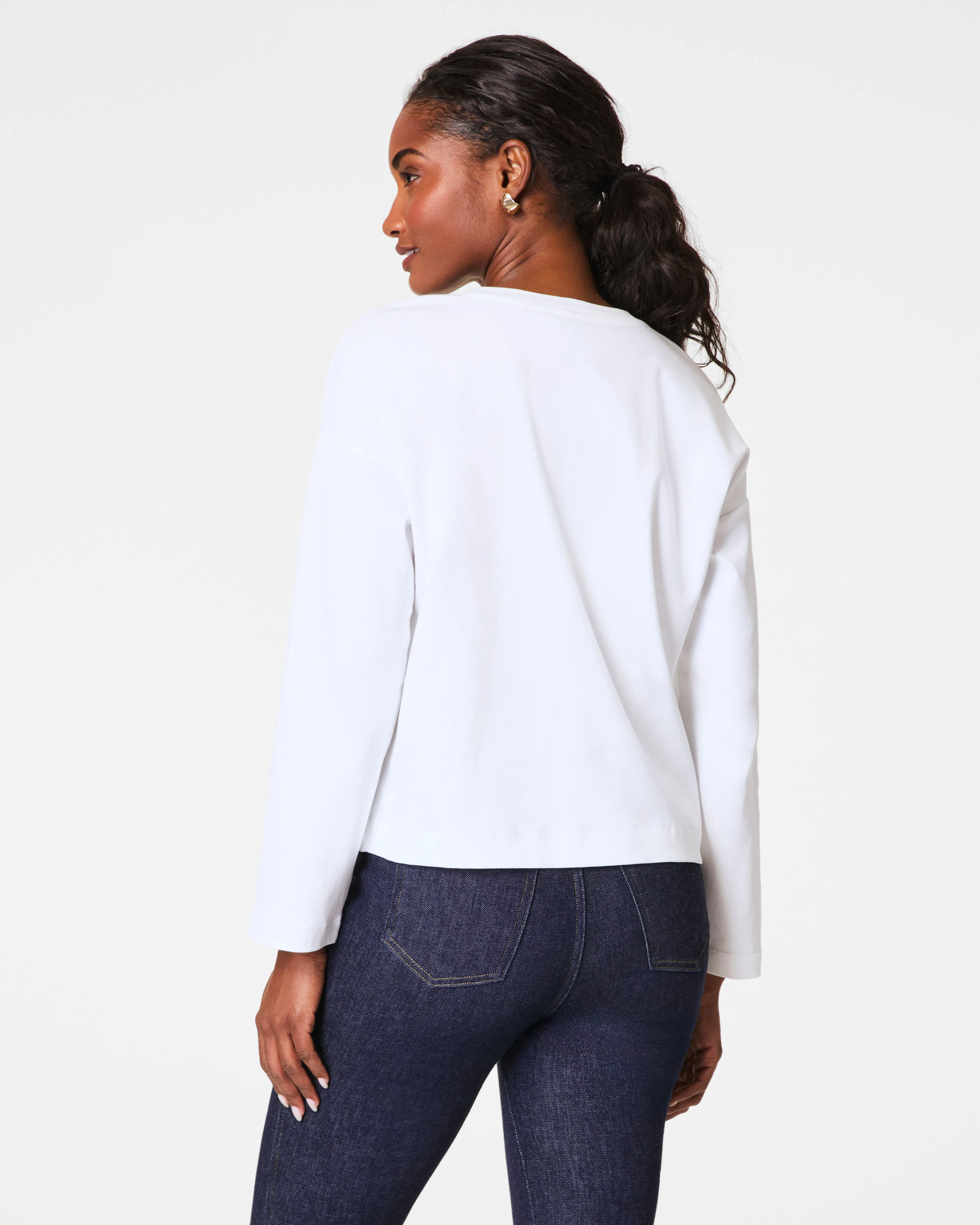SPANX® Cotton Long Sleeve Crewneck Top sold by SPANX product image thumbnail 2