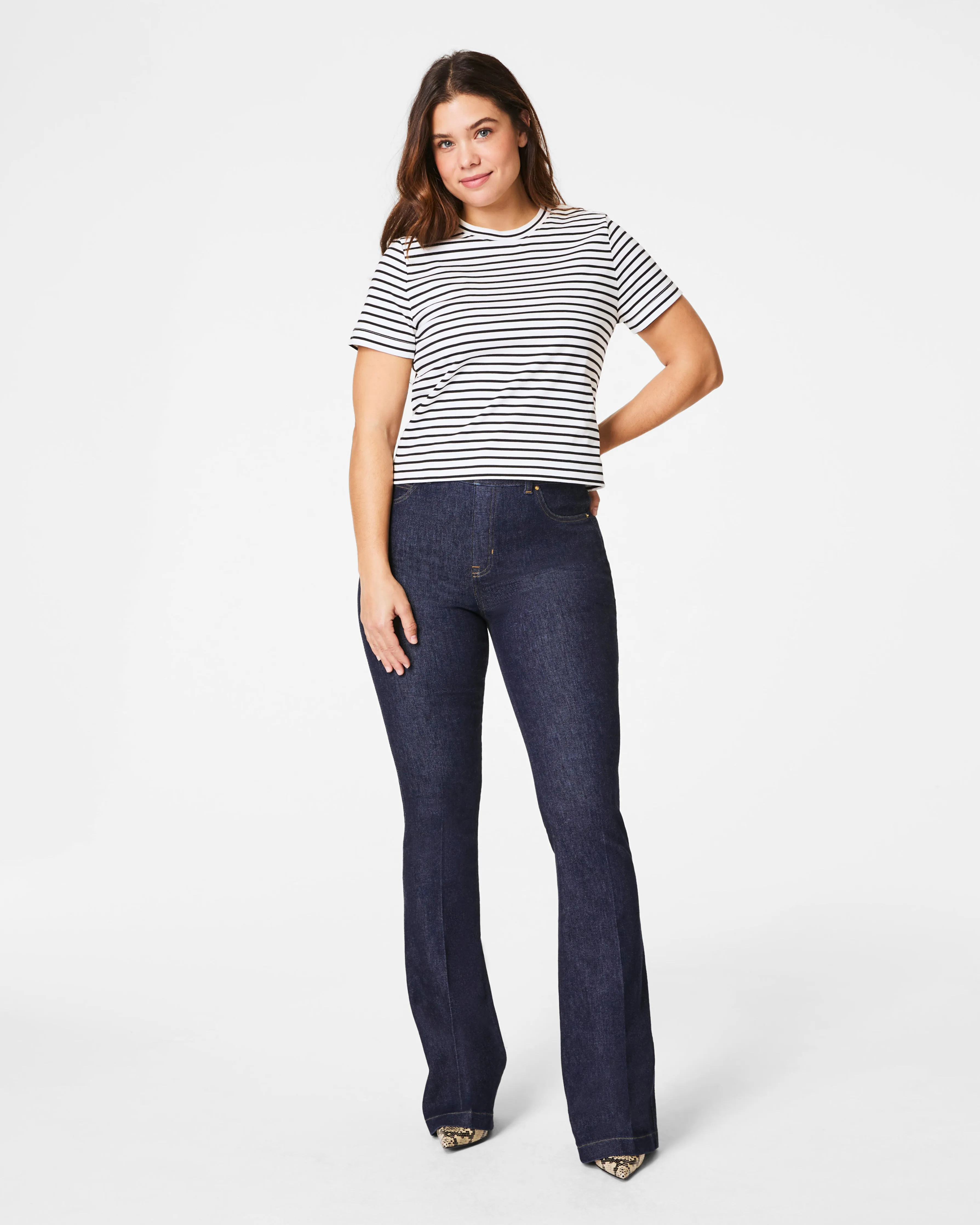 SPANX® Cotton Crewneck Tee, Stripe sold by SPANX product image thumbnail 3