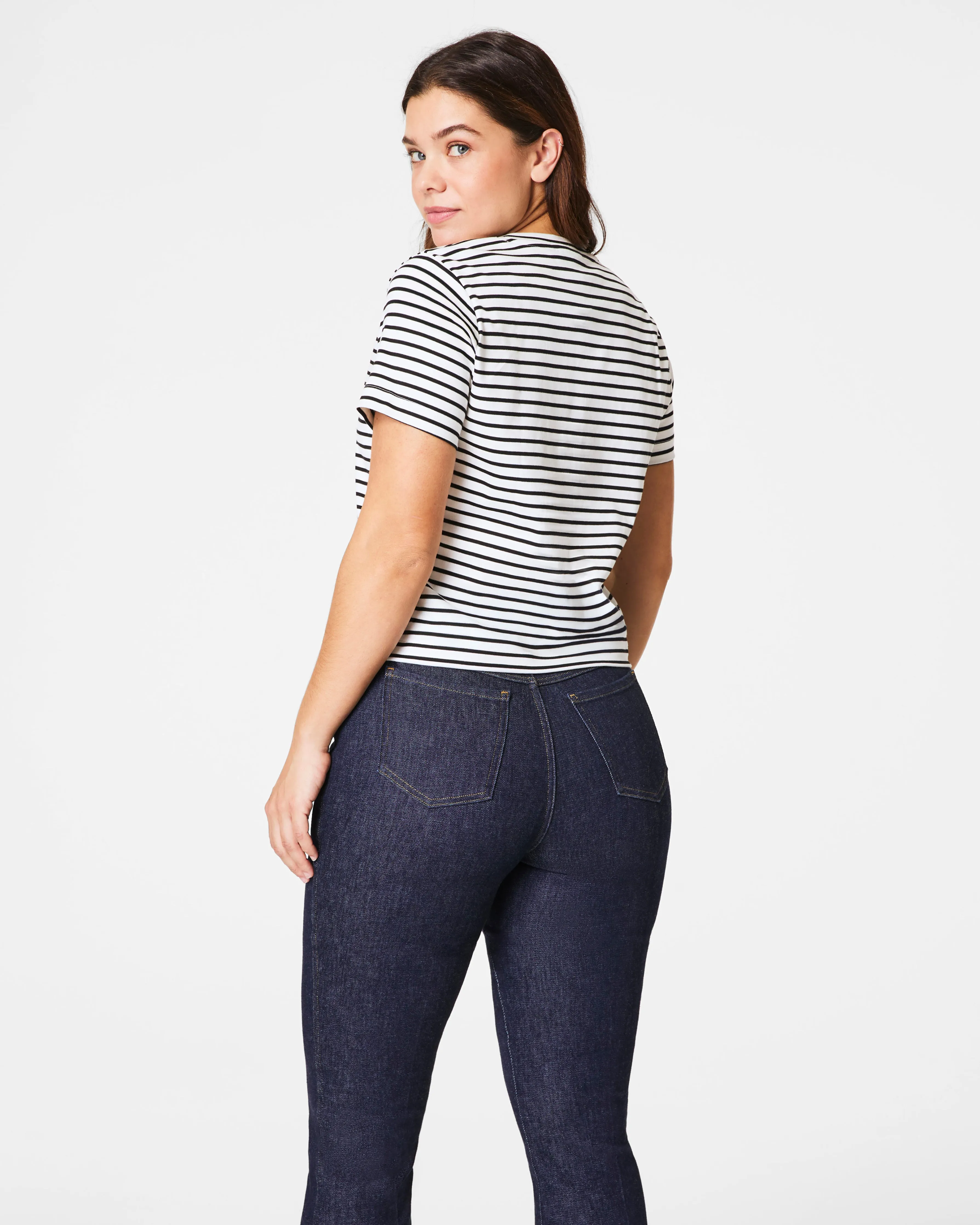 SPANX® Cotton Crewneck Tee, Stripe sold by SPANX product image thumbnail 2