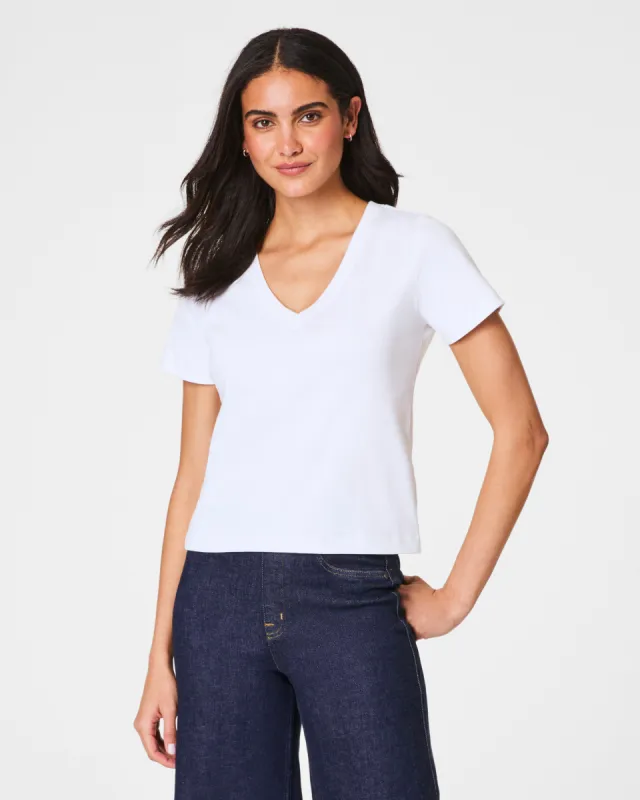 SPANX® Cotton V-Neck Tee sold by SPANX