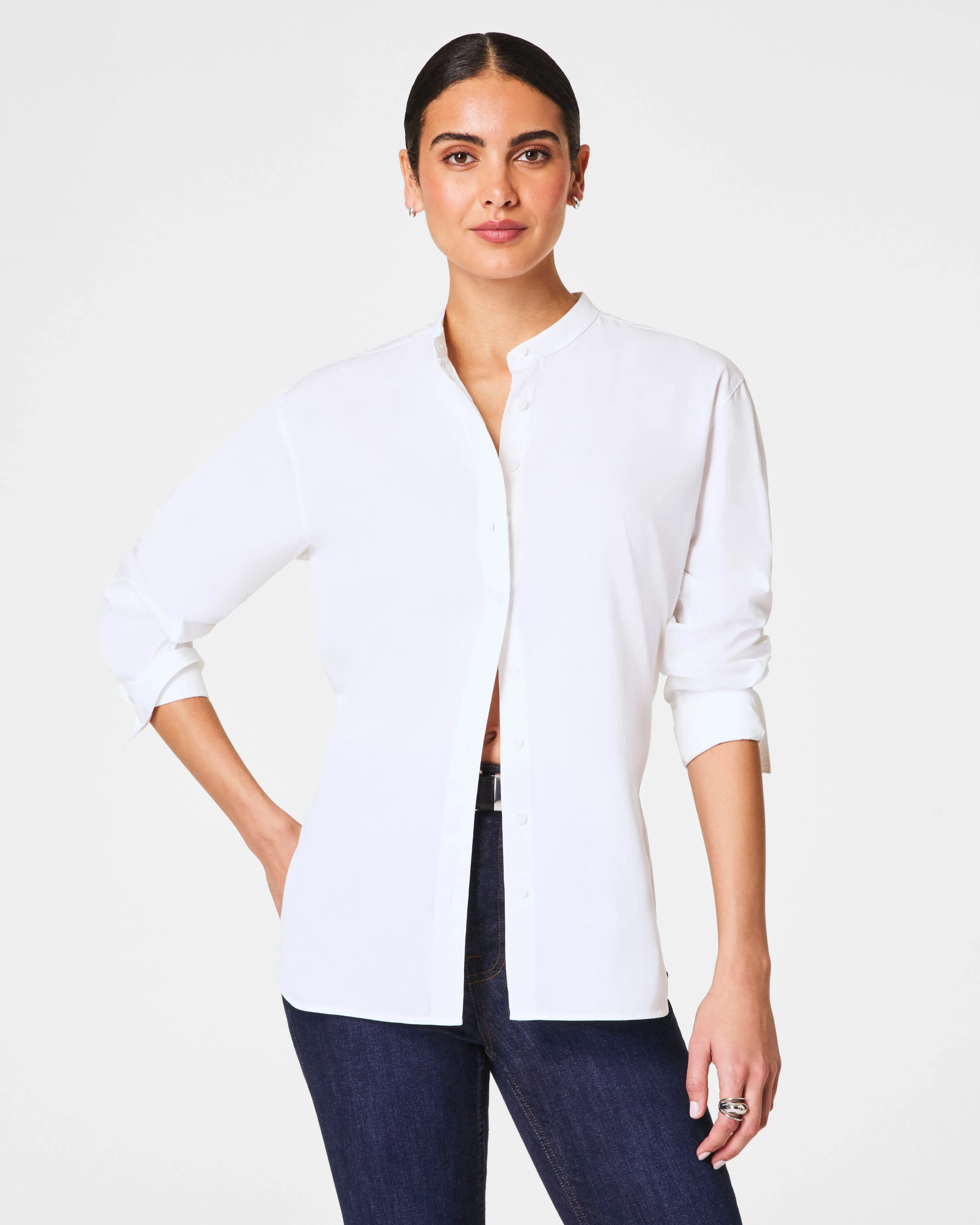SPANX® Poplin Button-Up Tunic sold by SPANX