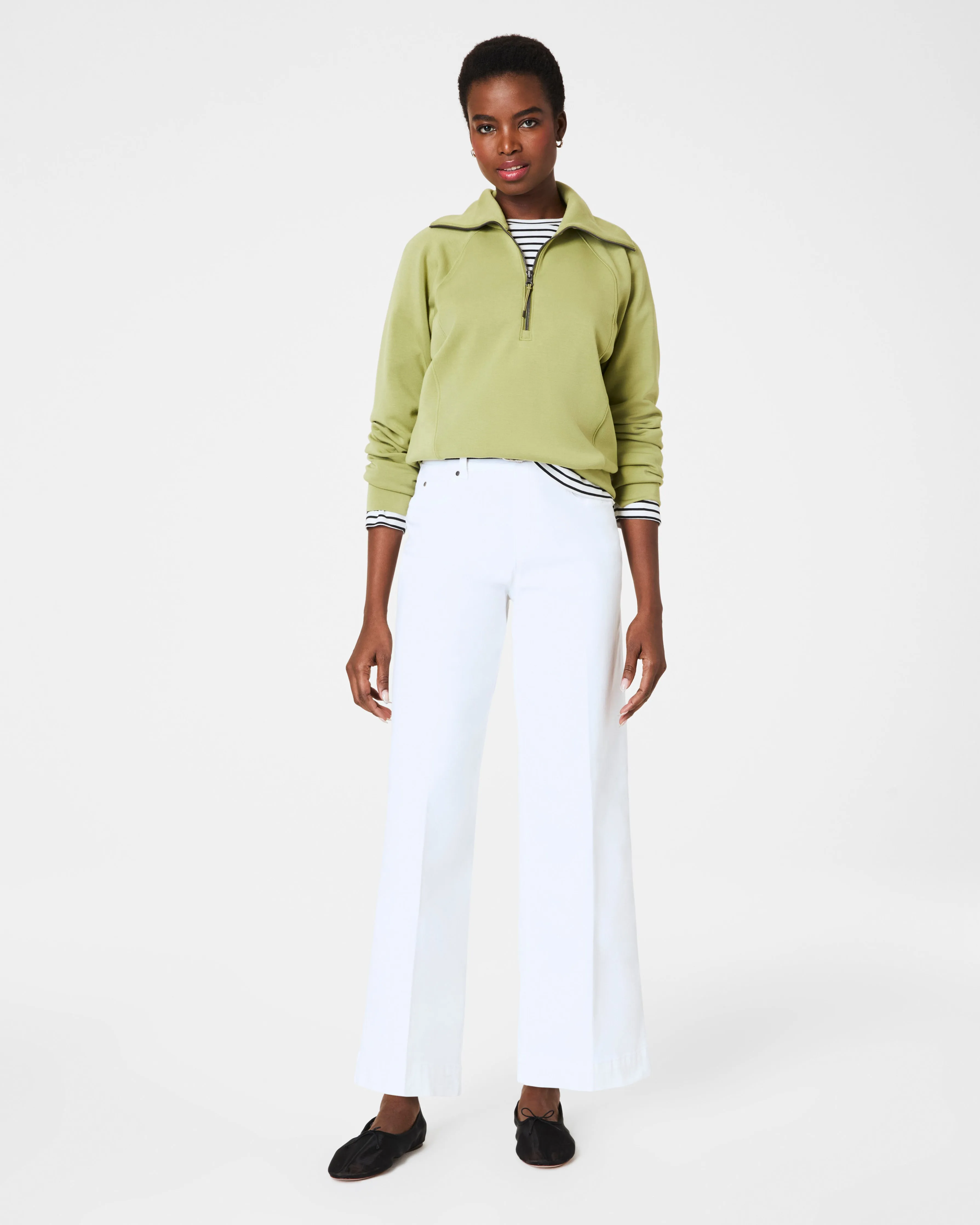 SPANXshape™ EveryWear Cropped Wide Leg Jeans, White sold by SPANX