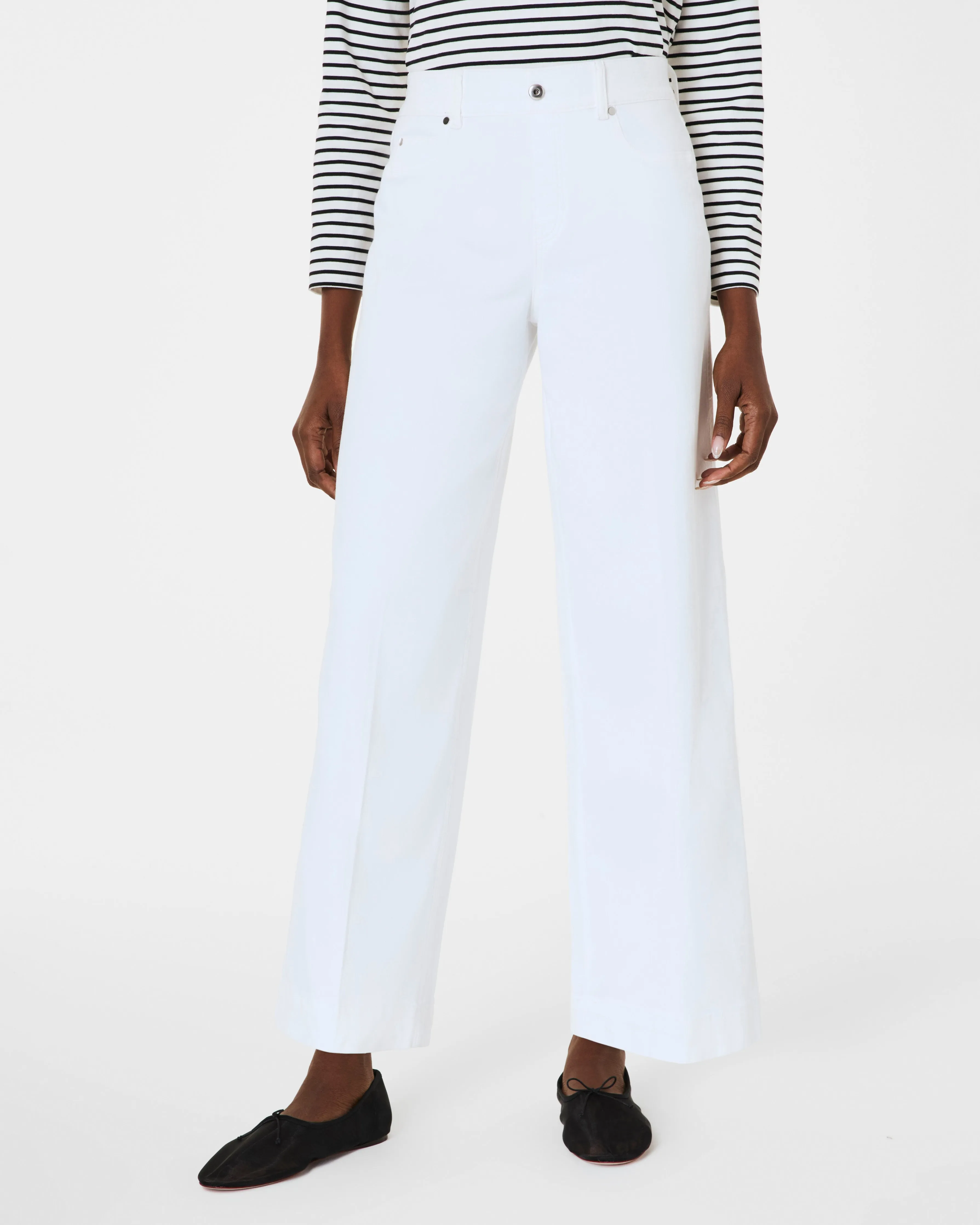 SPANXshape™ EveryWear Cropped Wide Leg Jeans, White sold by SPANX product image thumbnail 2