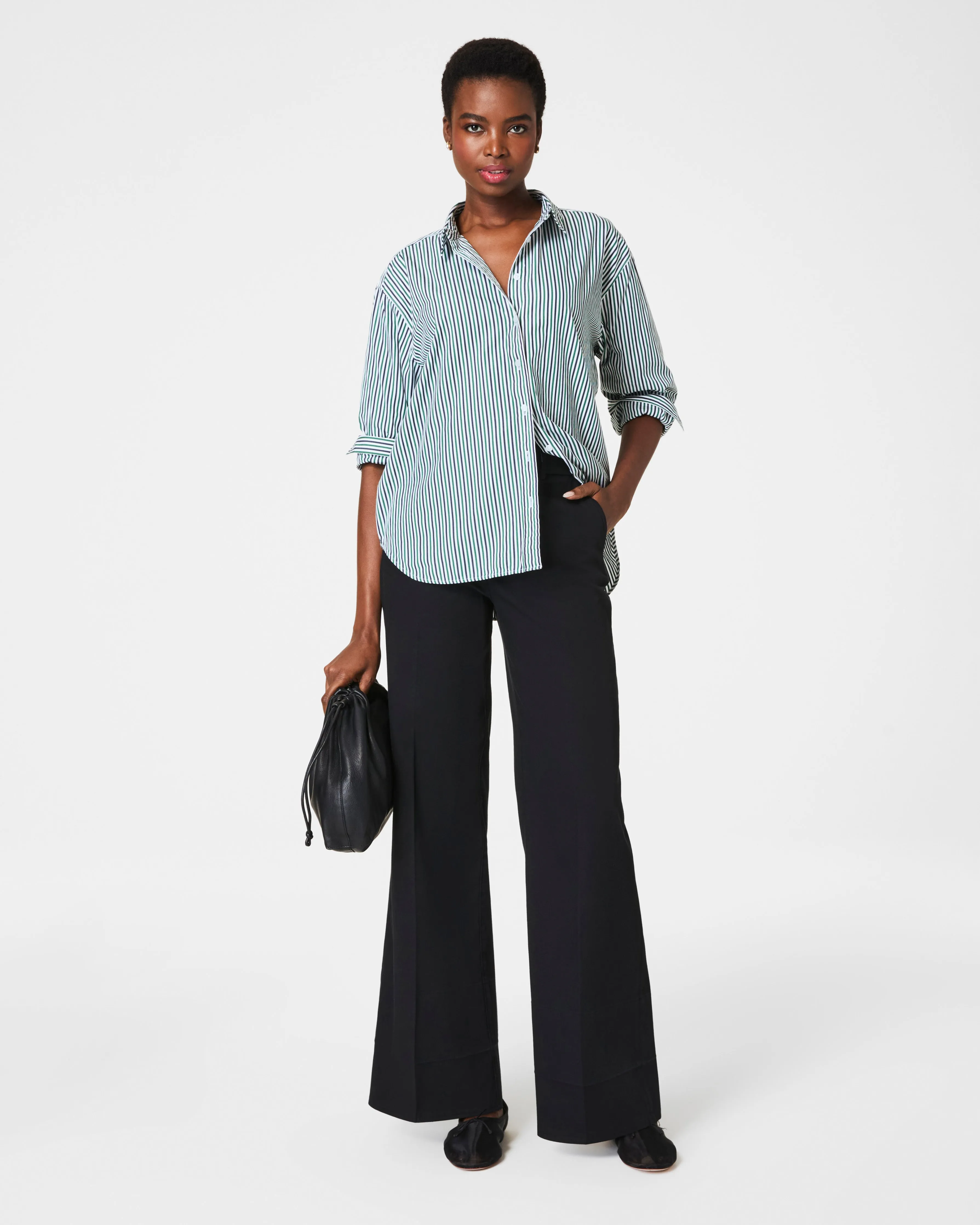 SPANX® Poplin Oversized Button-Down, Stripes sold by SPANX product image thumbnail 4