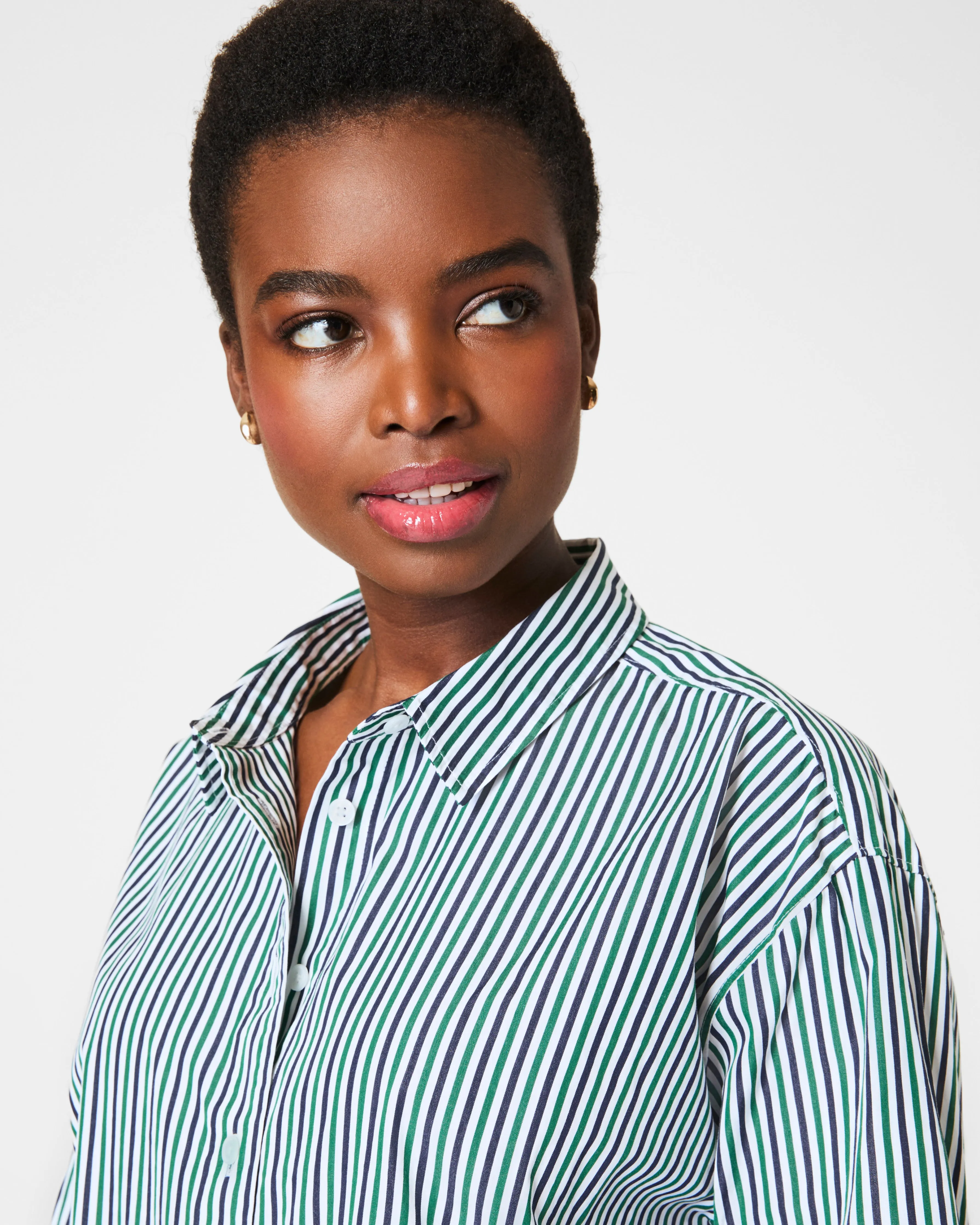 SPANX® Poplin Oversized Button-Down, Stripes sold by SPANX product image thumbnail 3