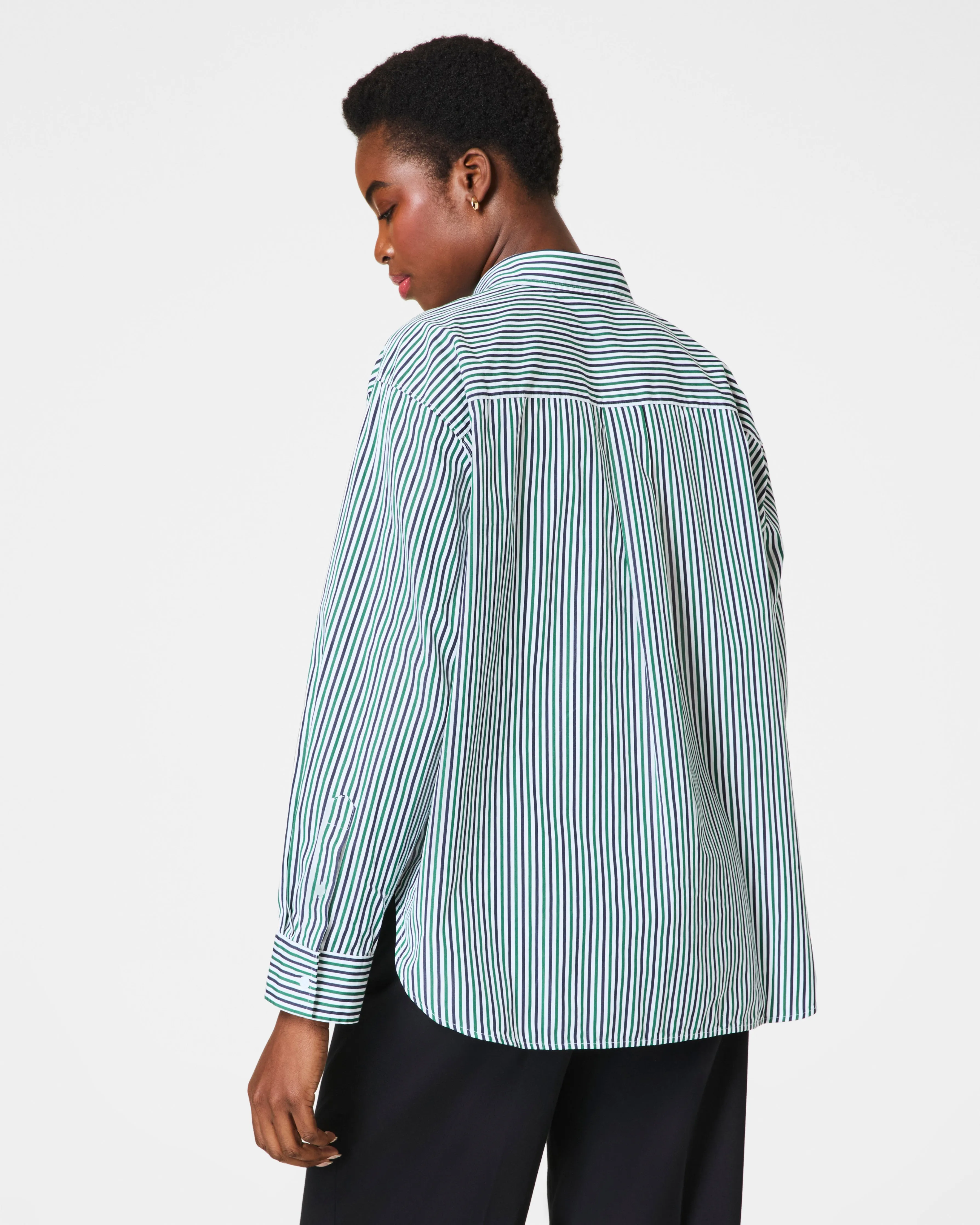 SPANX® Poplin Oversized Button-Down, Stripes sold by SPANX product image thumbnail 2