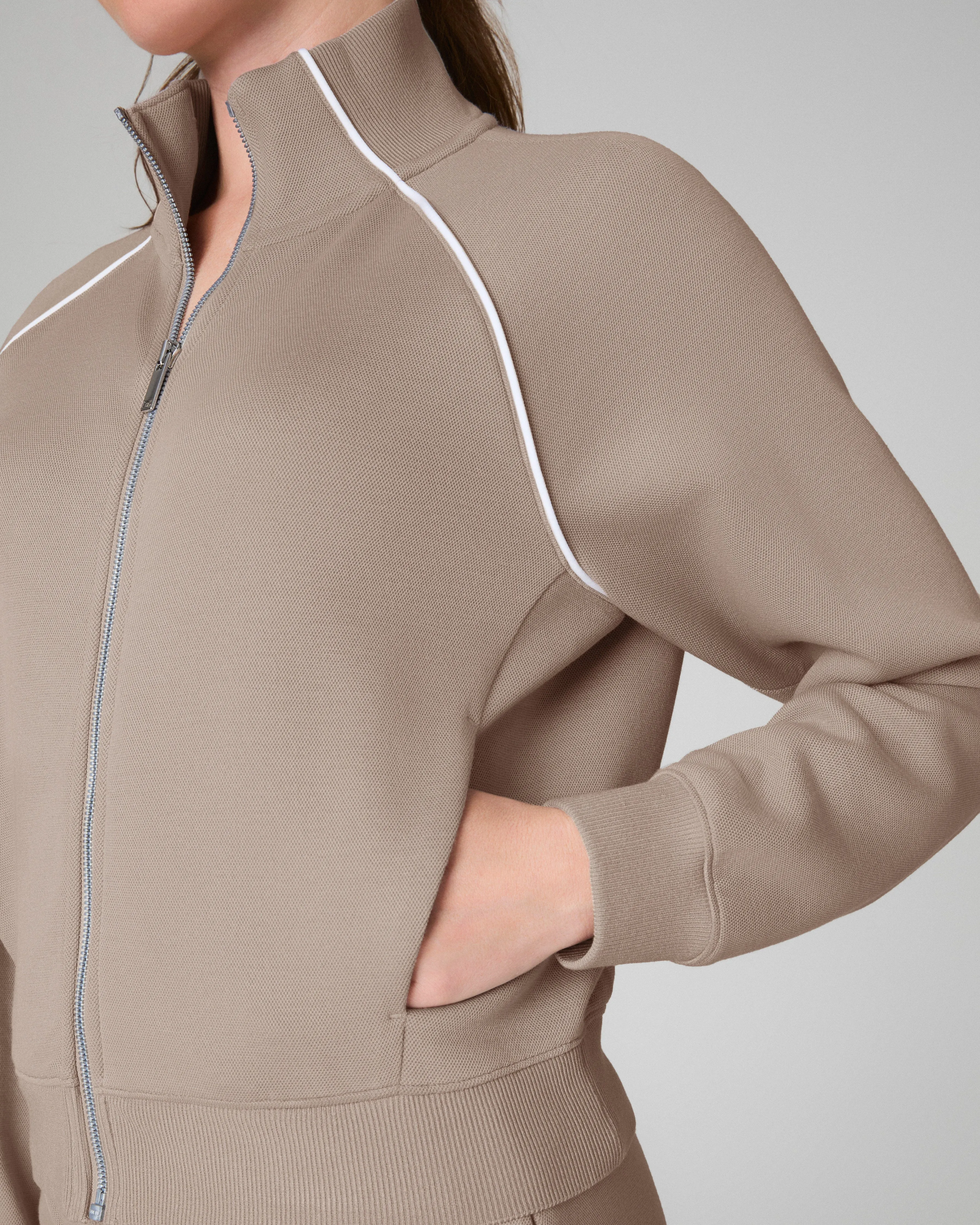 SPANX AirEssentials® Pique Full Zip Track Jacket sold by SPANX product image thumbnail 3