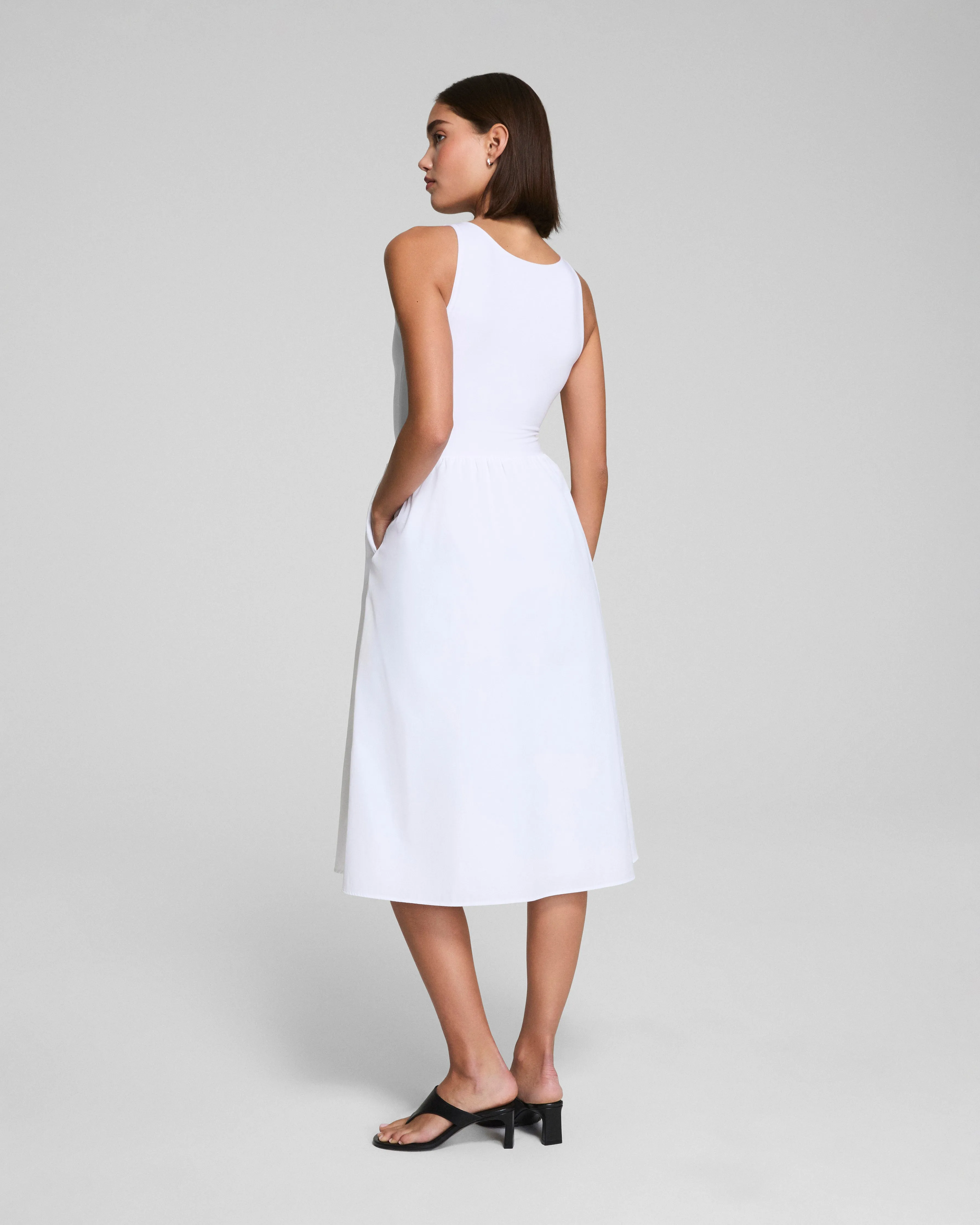 SPANXsmooth™ Jersey Scoop Neck Tank Midi Dress, White sold by SPANX product image thumbnail 2