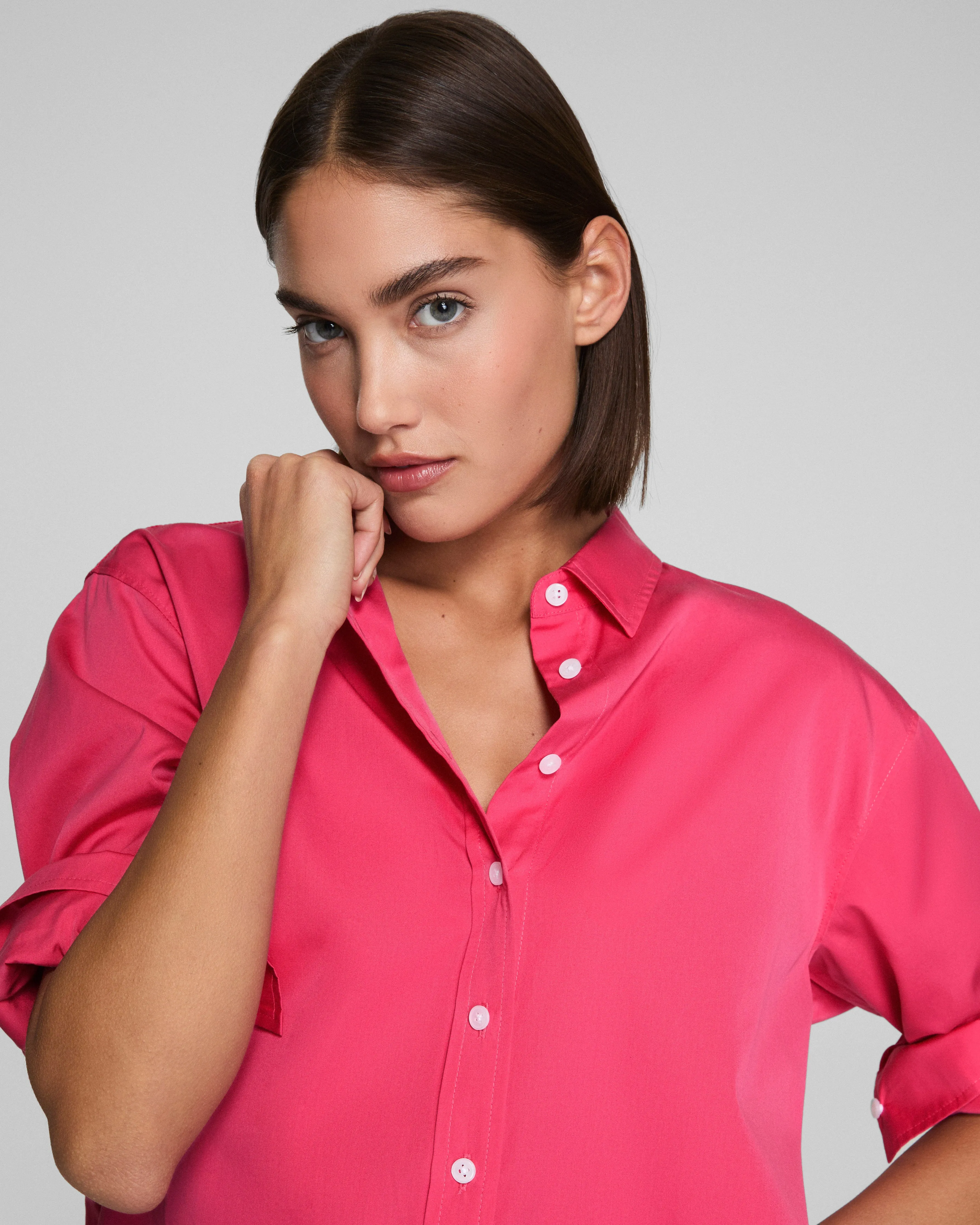 SPANX® Poplin Oversized Button-Up Shirt sold by SPANX product image thumbnail 3