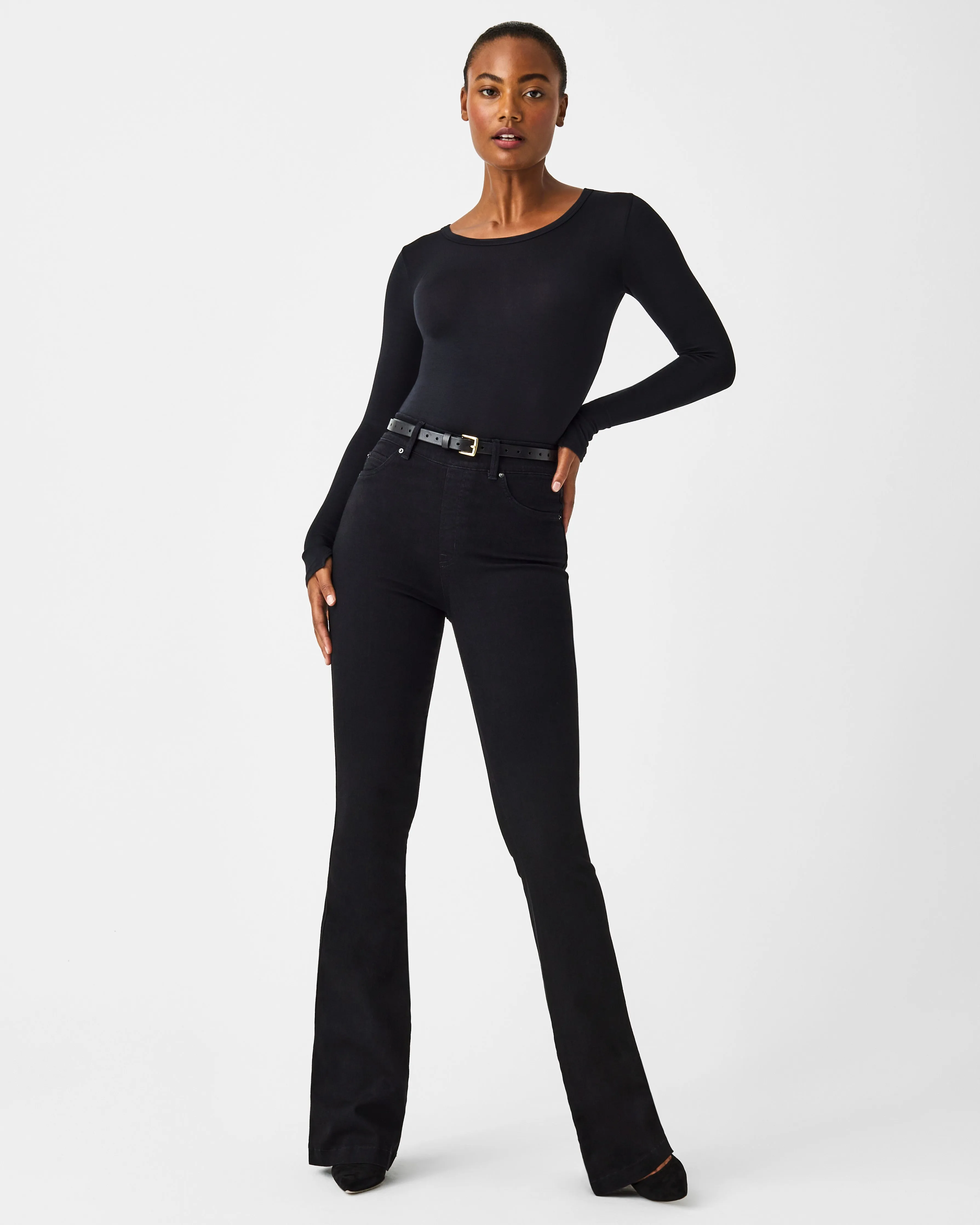 SPANXshape™ EveryWear Flare Jeans, Clean Black sold by SPANX product image thumbnail 2