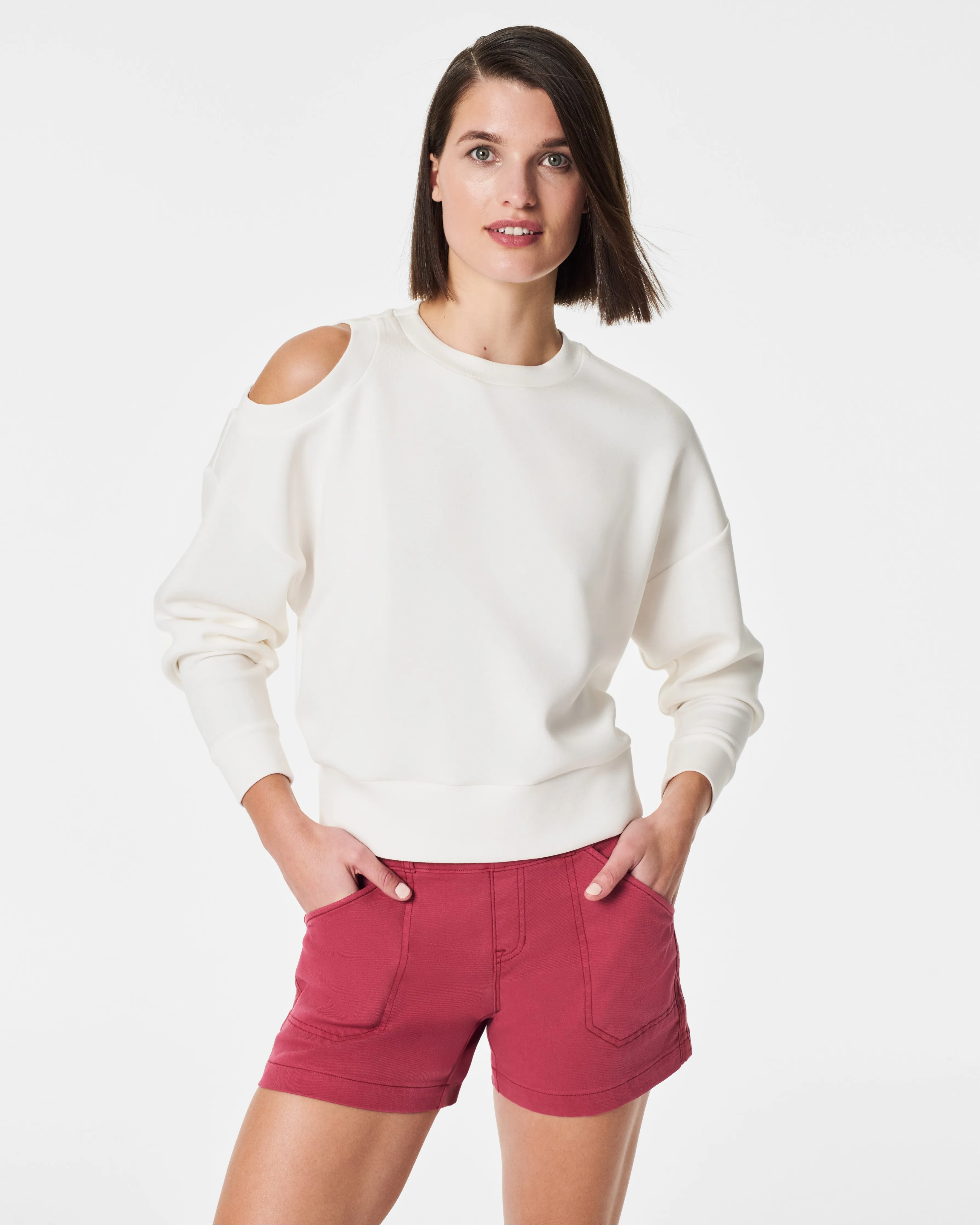 AirEssentials Cold-Shoulder Top sold by SPANX