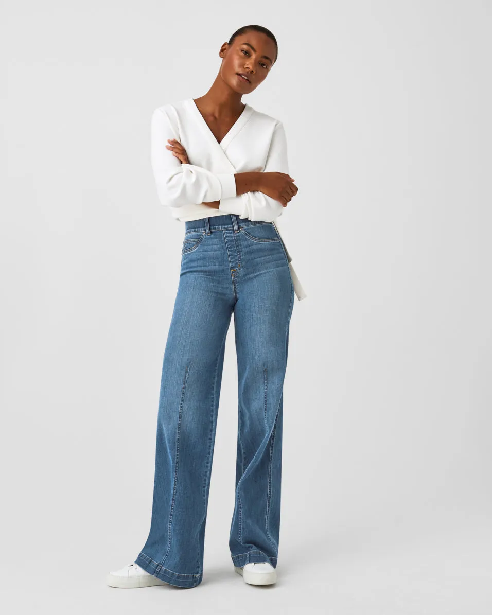 SPANXshape™ EveryWear Seamed-Front Wide Leg Jeans, Vintage Indigo sold by SPANX product image thumbnail 2