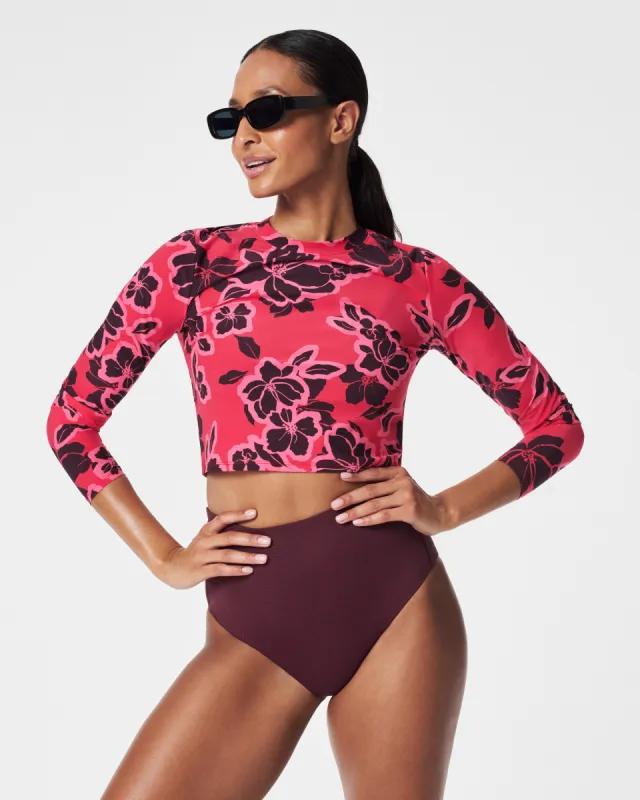 Long-Sleeve Cropped Swim Top sold by SPANX