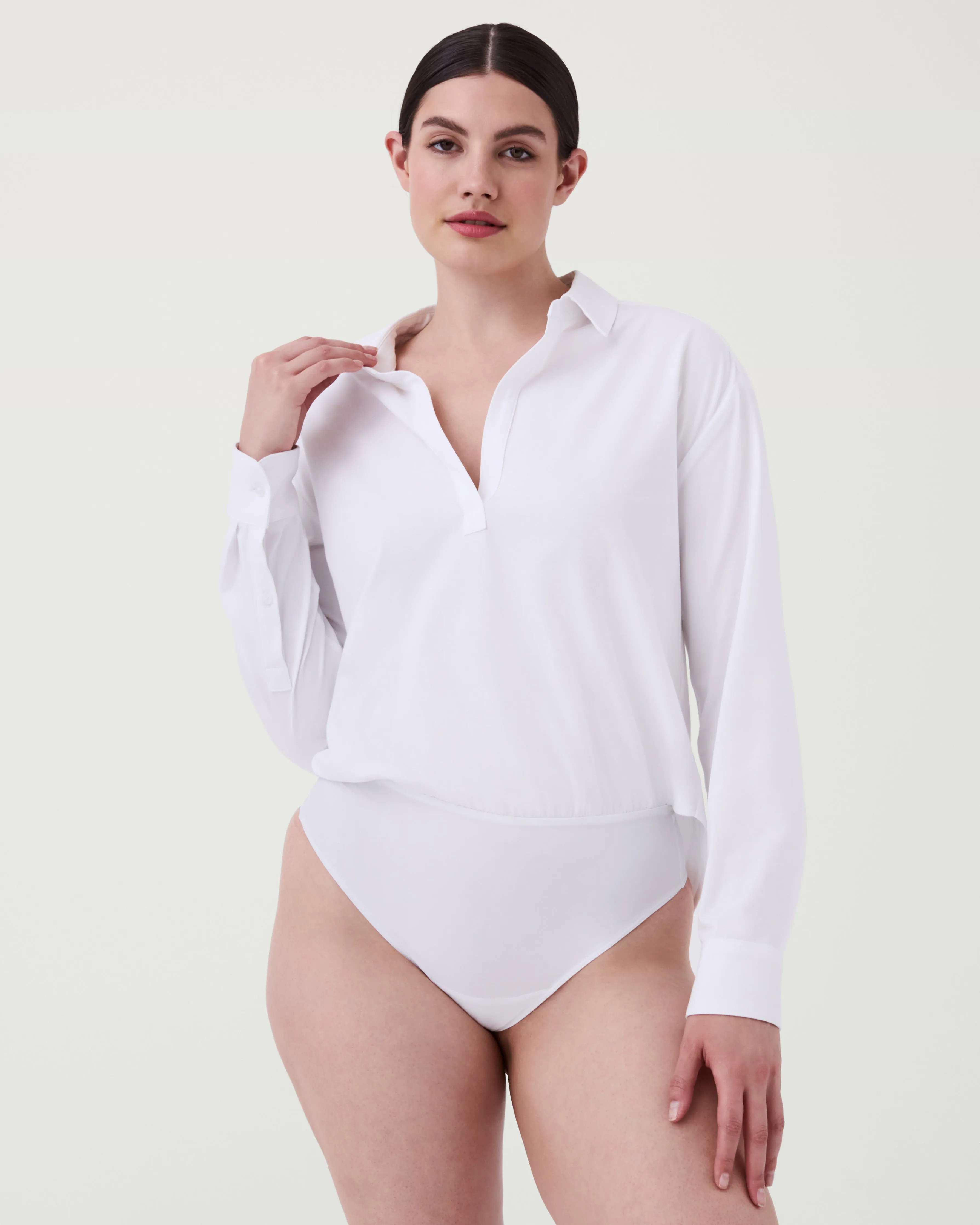 The Collared Long Sleeve Bodysuit sold by SPANX