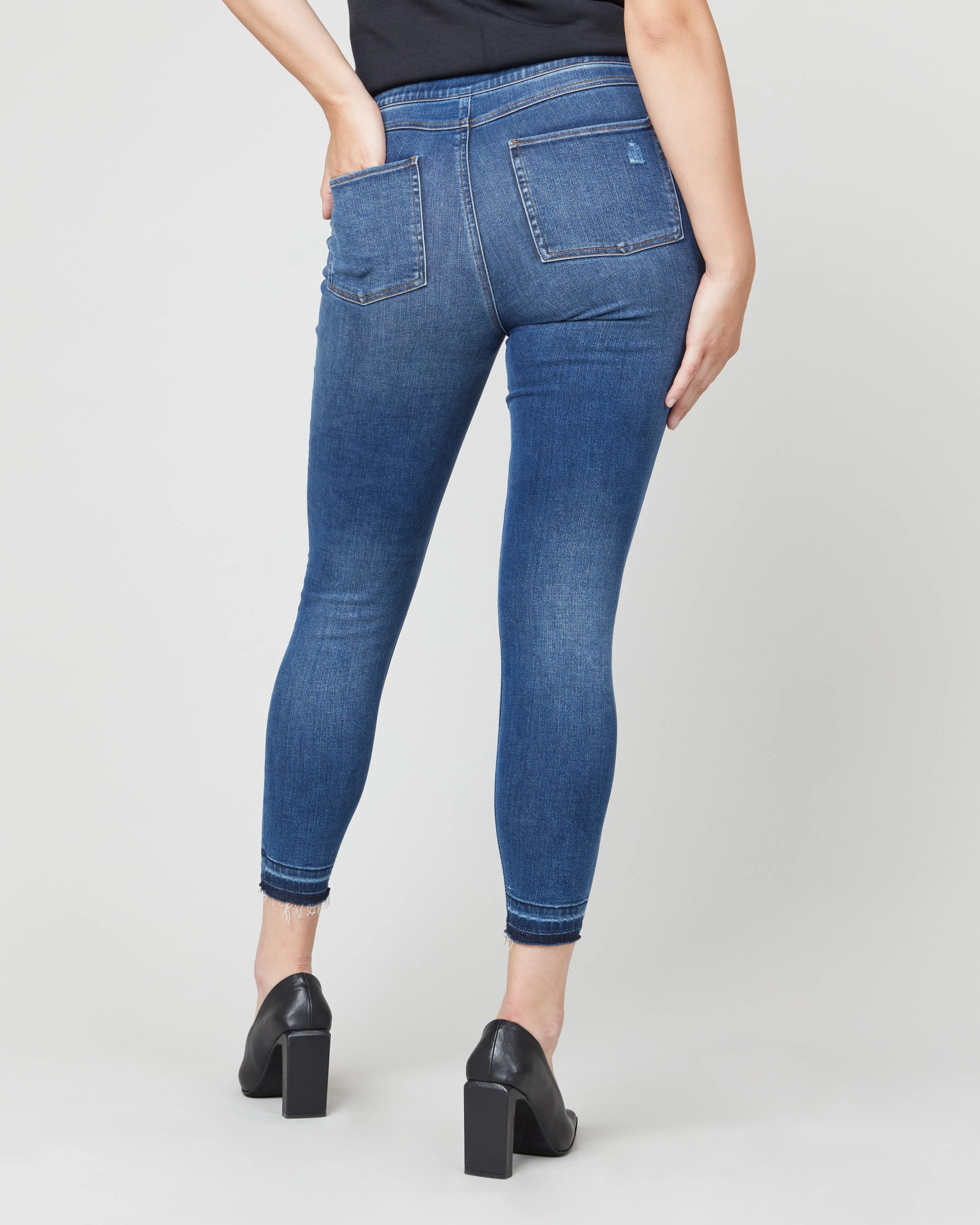 Distressed Ankle Skinny Jeans, Medium Wash sold by SPANX product image thumbnail 3