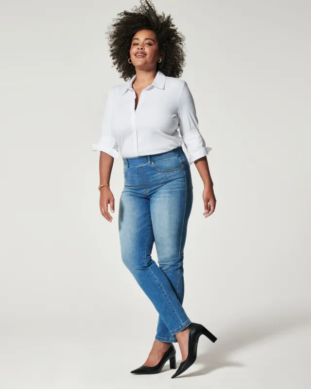 Ankle Straight Leg Jeans, Vintage Indigo sold by SPANX