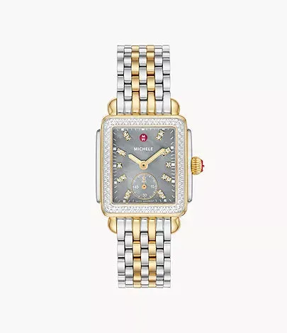 Michele Deco Mid Two-Tone 18K Gold-Plated Diamond Watch sold by Speidel product image thumbnail 2