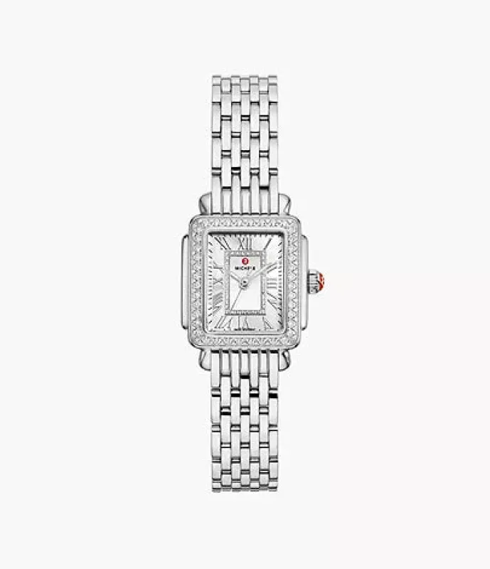 Michele Deco Madison Mini Diamond Silvertone Watch made by Speidel