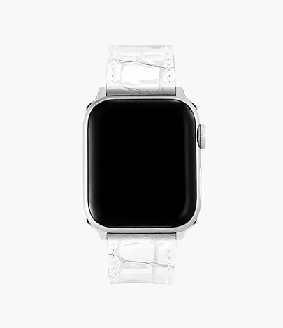 Michele 38/40/41/42mm and 42/44/45/46/49mm White Leather Band for Apple Watch® sold by Speidel product image thumbnail 5