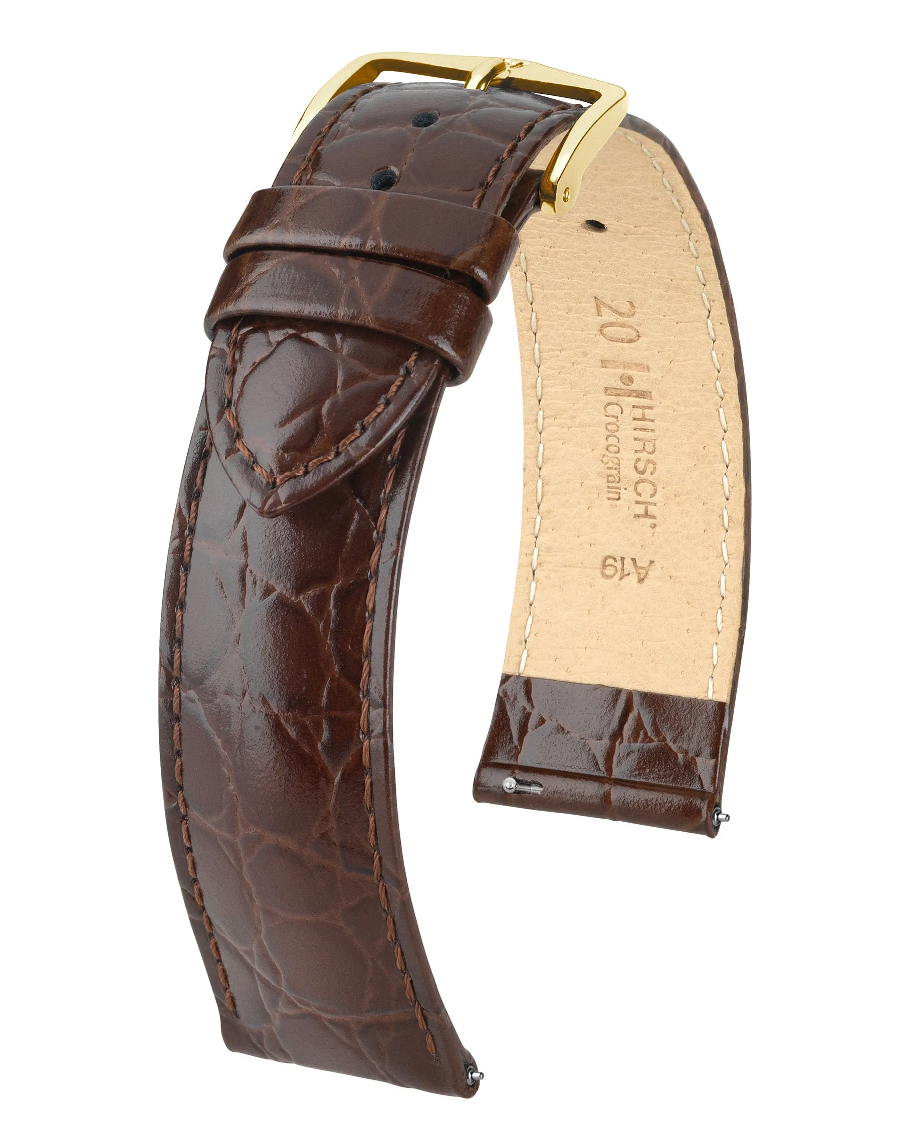 Ladies HIRSCH CROCOGRAIN Crocodile Embossed Shiny Calfskin Watch Strap 1230 28 sold by Speidel product image thumbnail 2