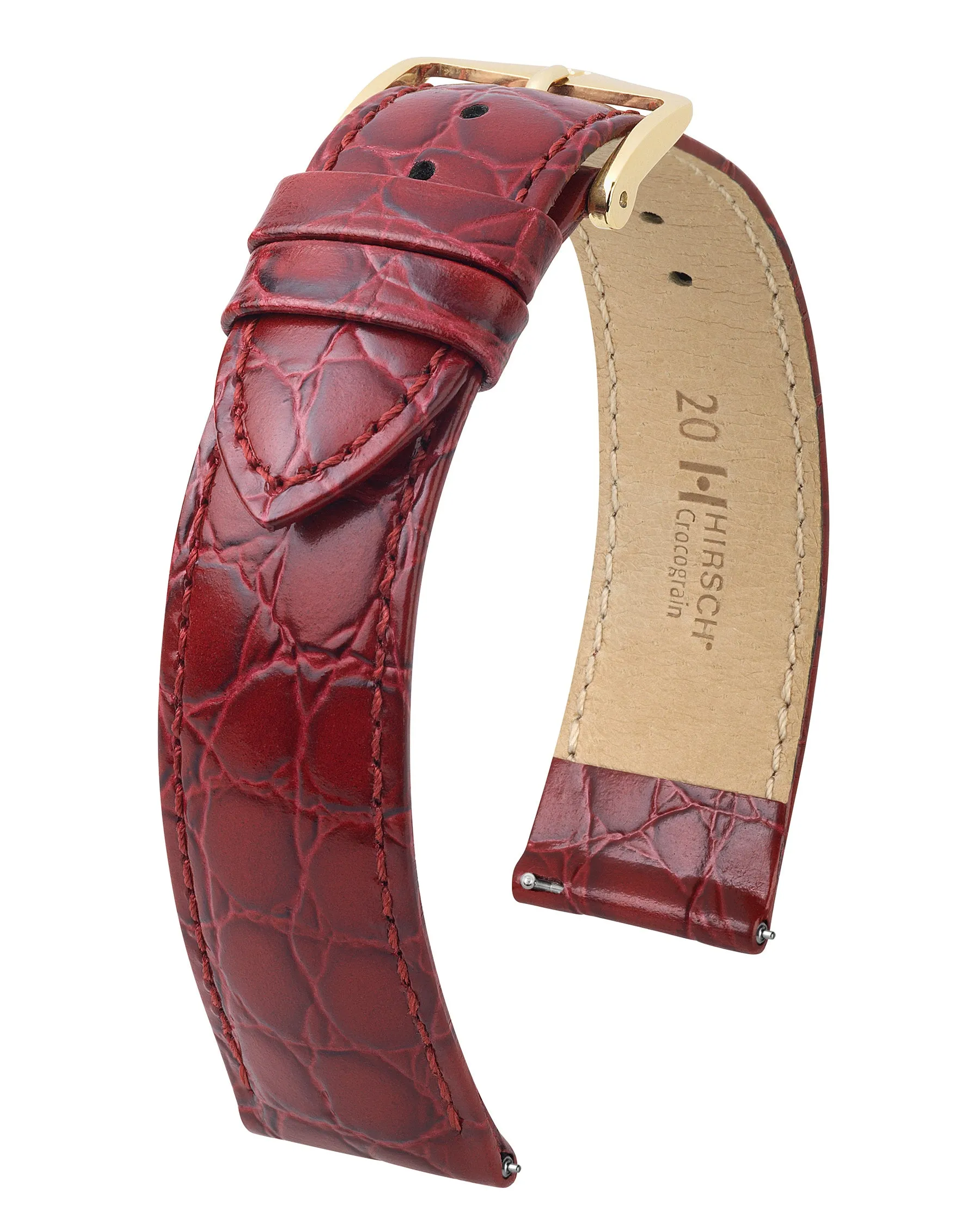 Ladies HIRSCH CROCOGRAIN Crocodile Embossed Shiny Calfskin Watch Strap 1230 28 sold by Speidel product image thumbnail 4
