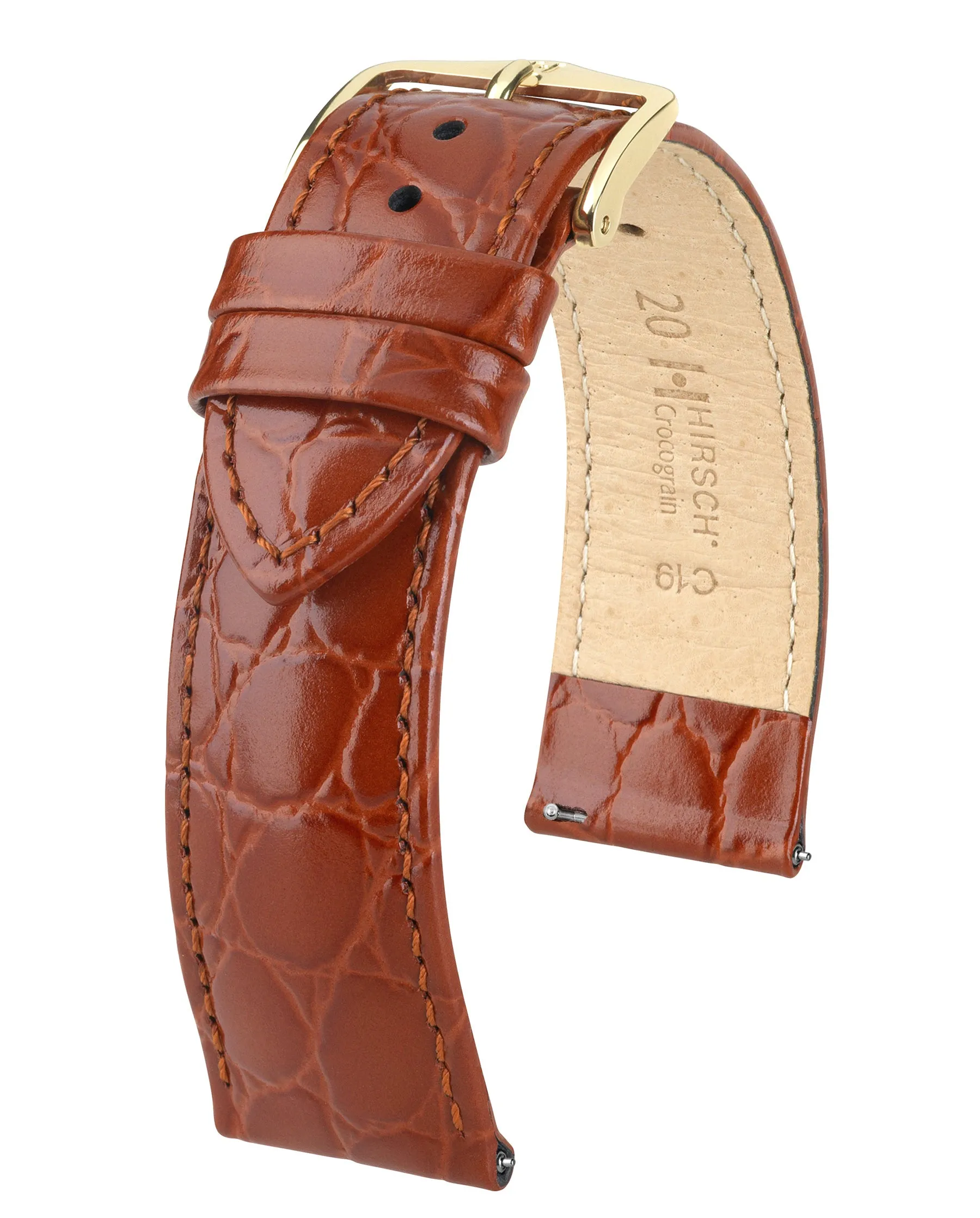 Ladies HIRSCH CROCOGRAIN Crocodile Embossed Shiny Calfskin Watch Strap 1230 28 sold by Speidel product image thumbnail 3