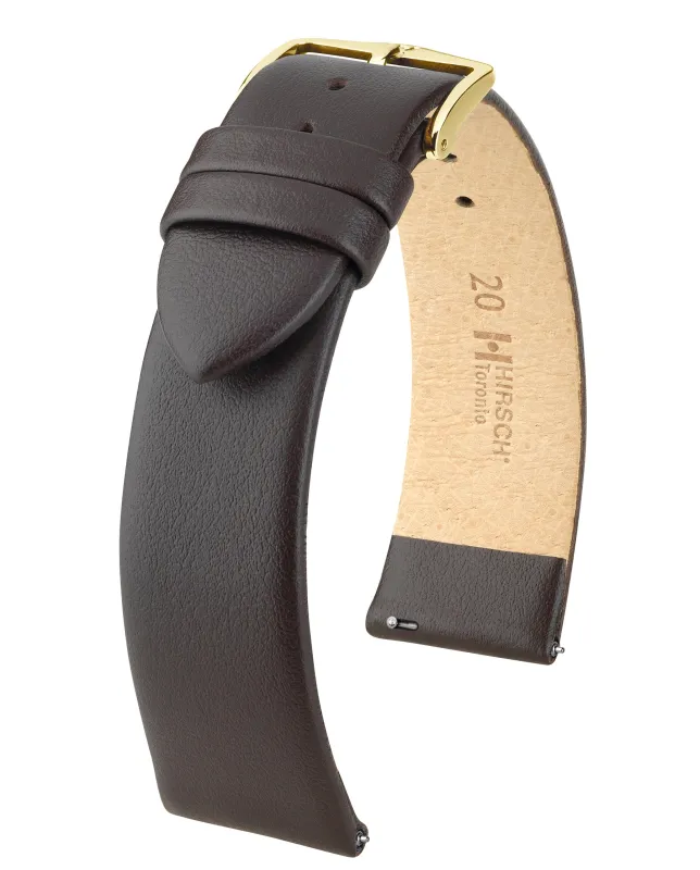 Open End HIRSCH TORONTO Classic Italian Calfskin Watch Strap  037 02 OE sold by Speidel