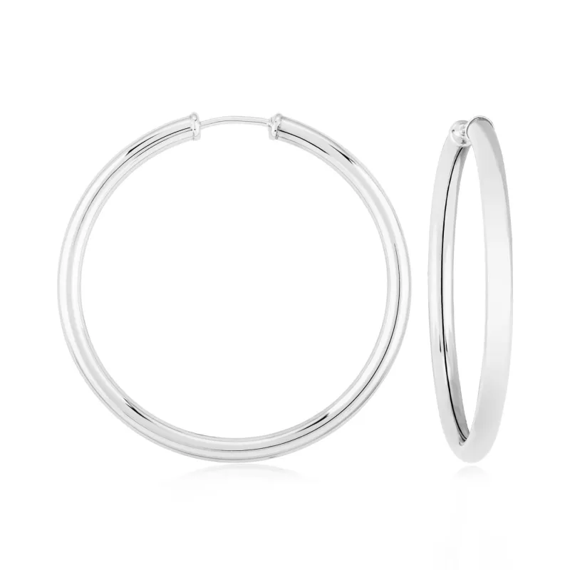 Sterling Silver 3x40mm S/D Tube Earrings made by Speidel