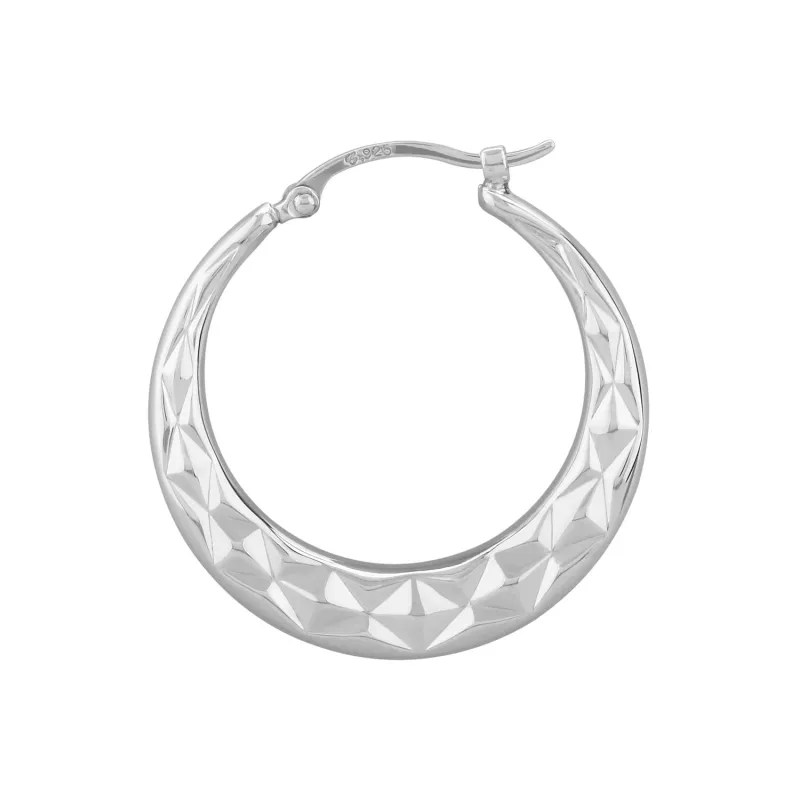 Sterling Silver Large Diameter Cut Hoop Earrings sold by Speidel