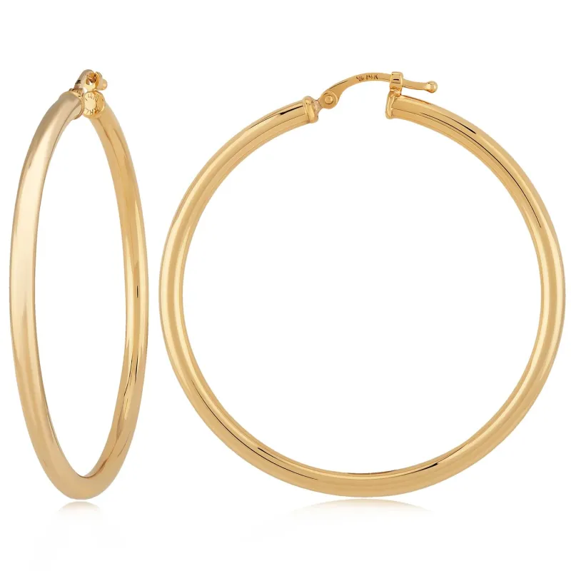 14k Gold 2.5x40mm S/D Hoop Earrings sold by Speidel