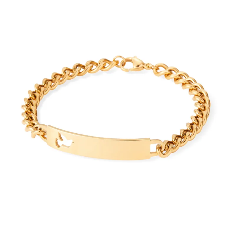 Ladies ID Bracelet with Pierced Dove Cutout sold by Speidel